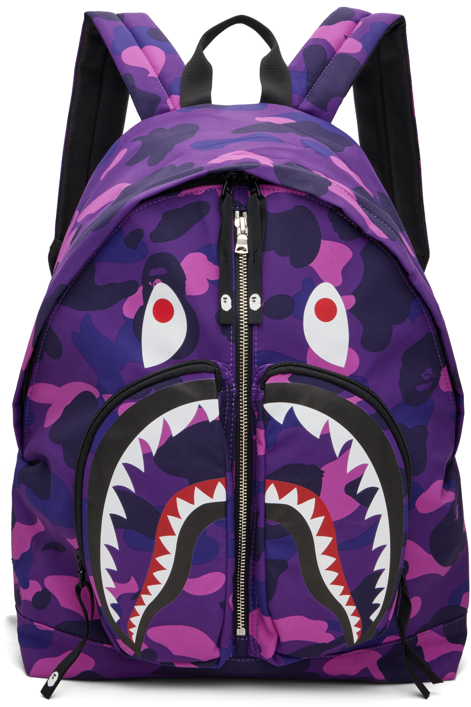 BAPE - Purple Color Camo Shark Daypack Backpack