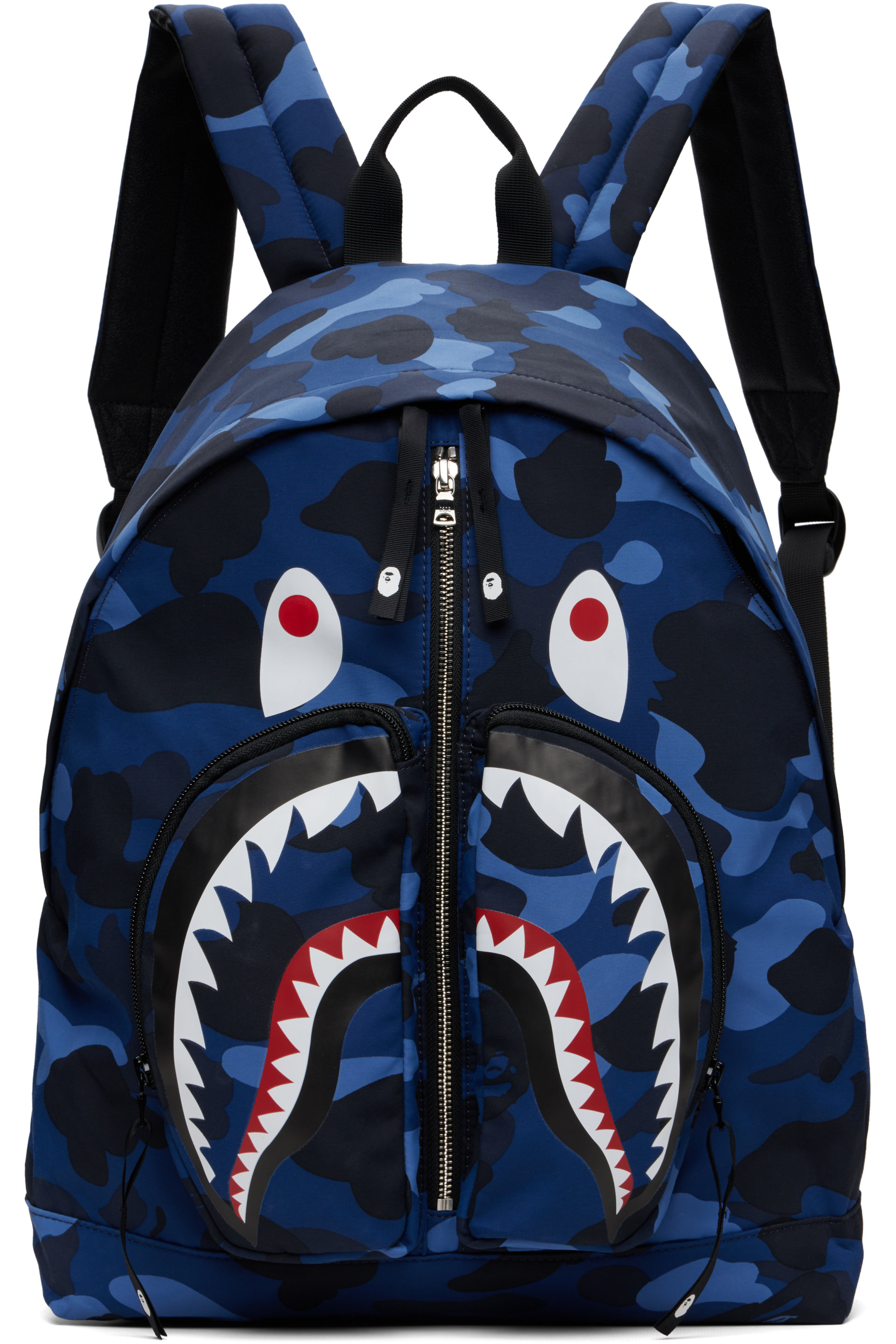BAPE - Navy Color Camo Shark Day Backpack
