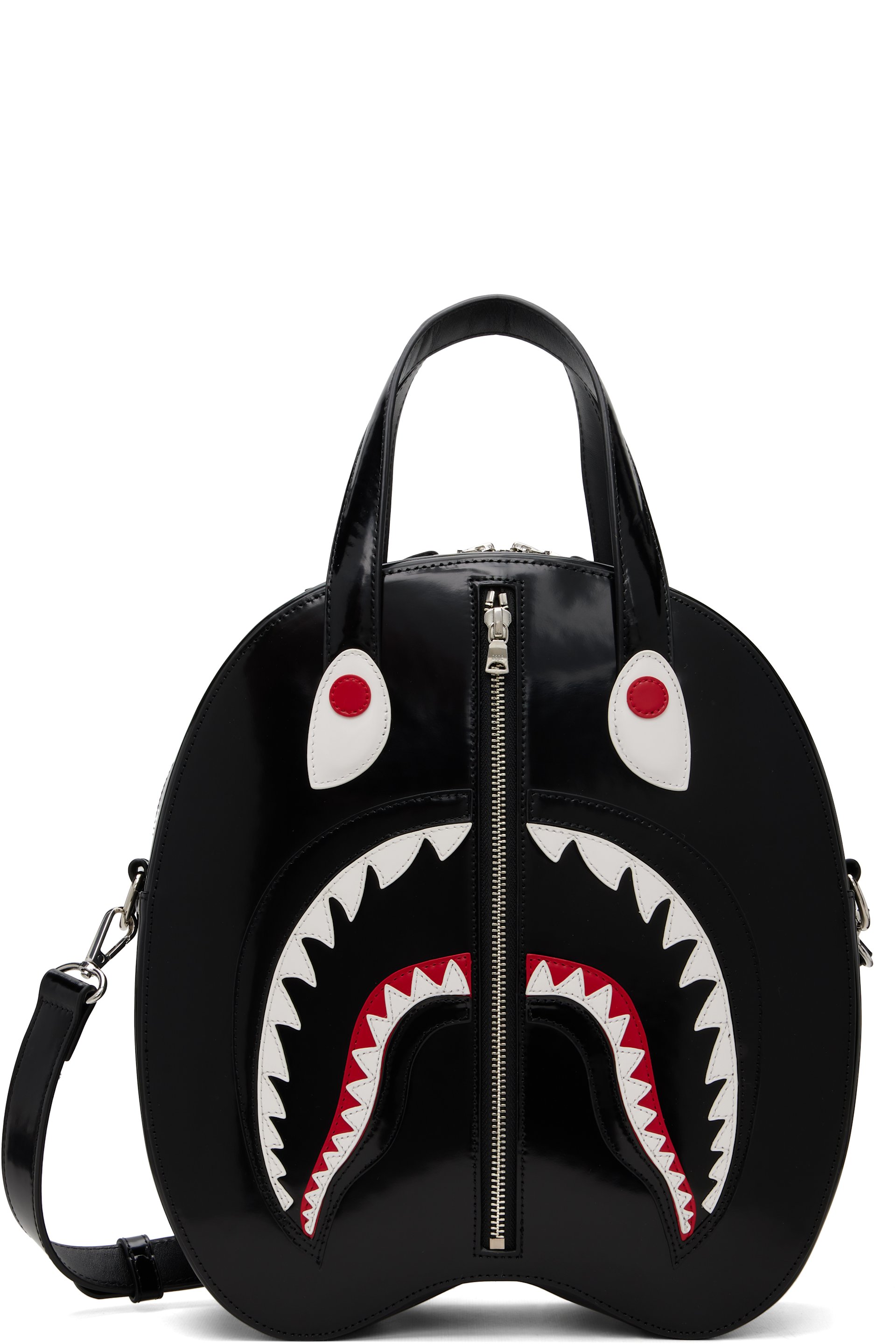 BAPE - Black Shark Leather Shoulder Bag