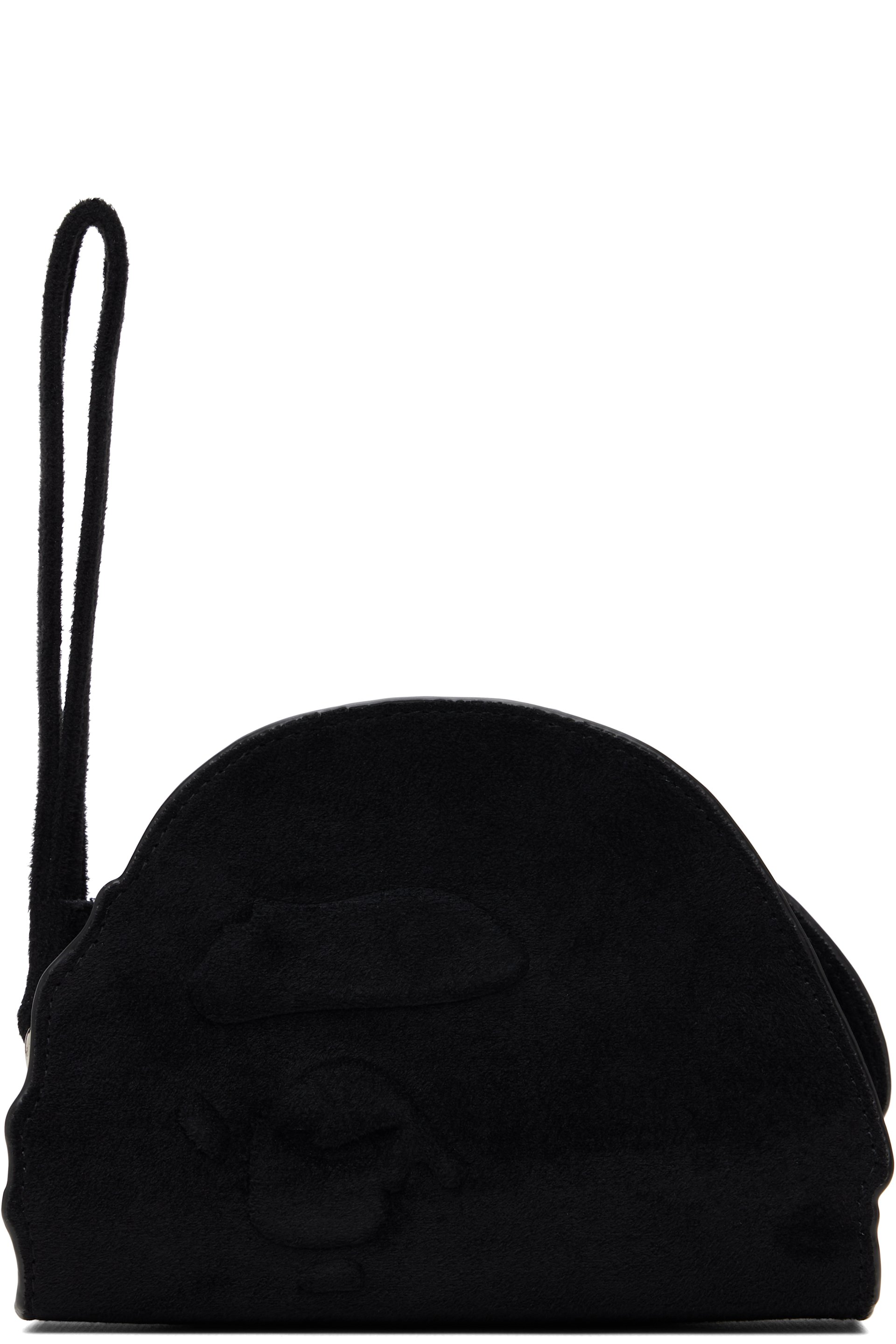 BAPE - Pochette noir en suède synthétique à logo
