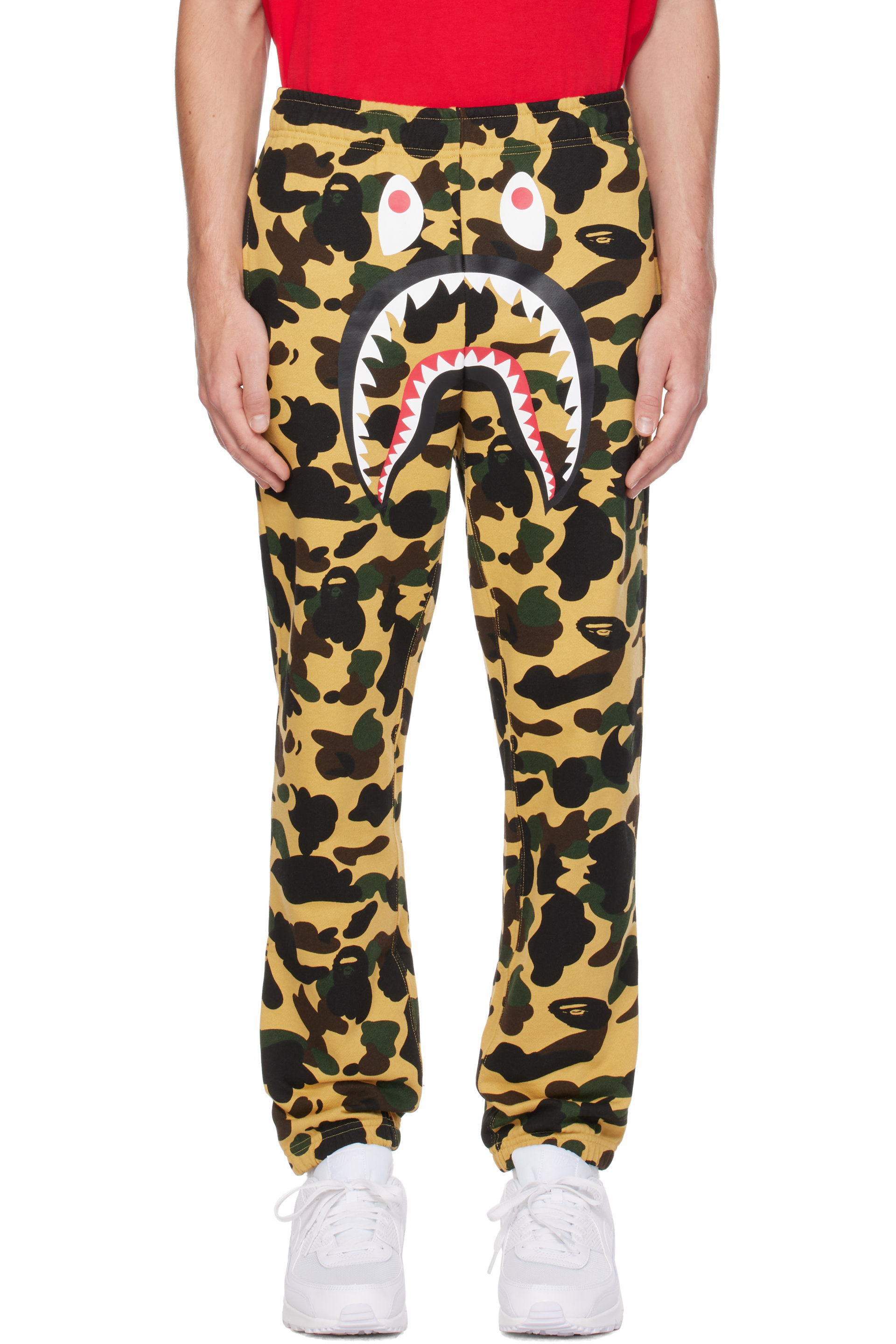 BAPE - Yellow 1st Camo Shark Sweatpants