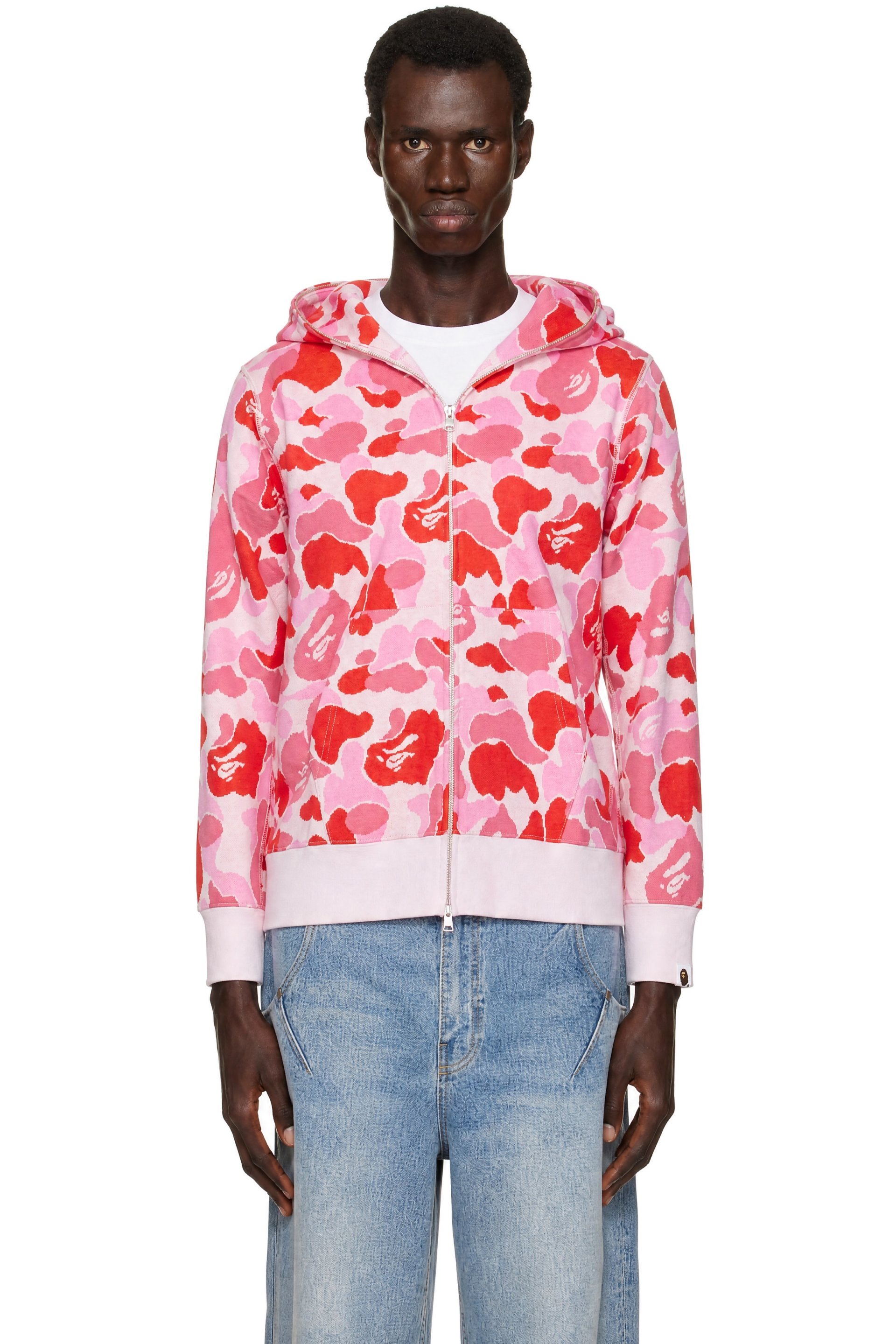 BAPE - Pink ABC Camo Jacquard Full Zip Hoodie