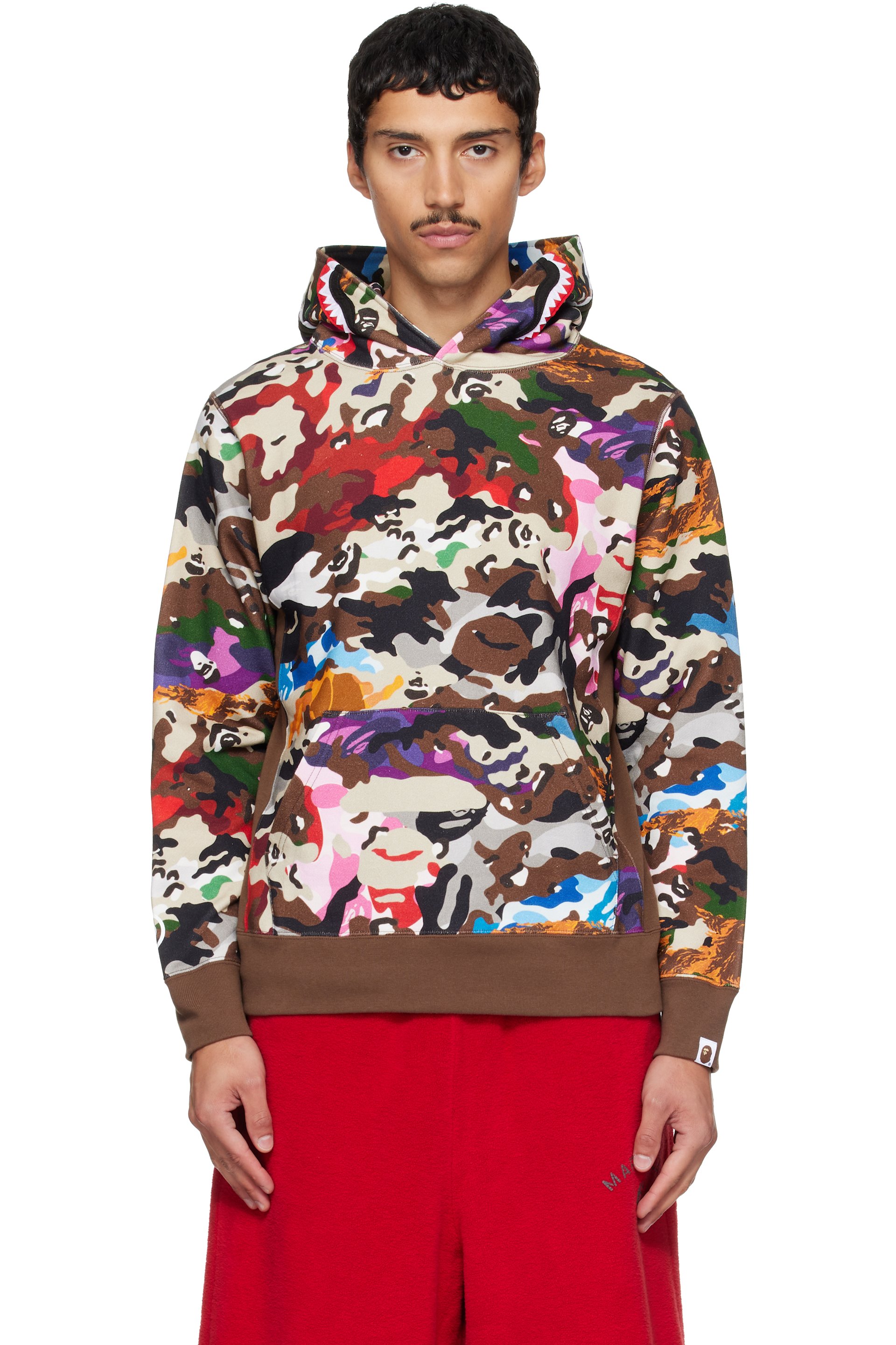 BAPE - Multicolor Hybrid Camo Shark Pullover Hoodie