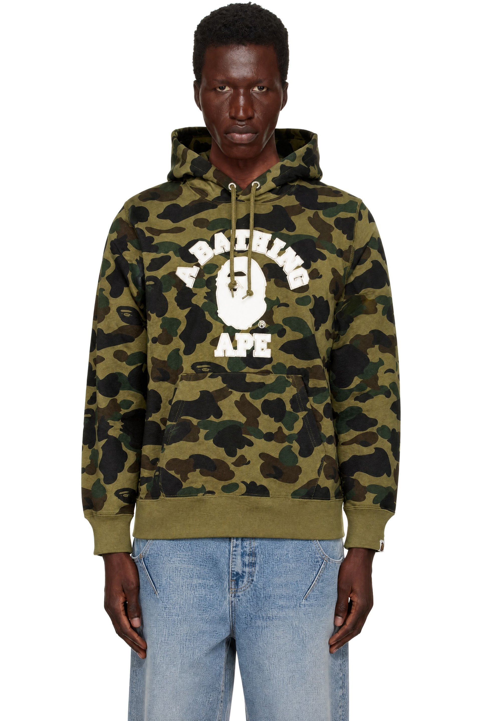 BAPE - Khaki 1st Camo College Hoodie