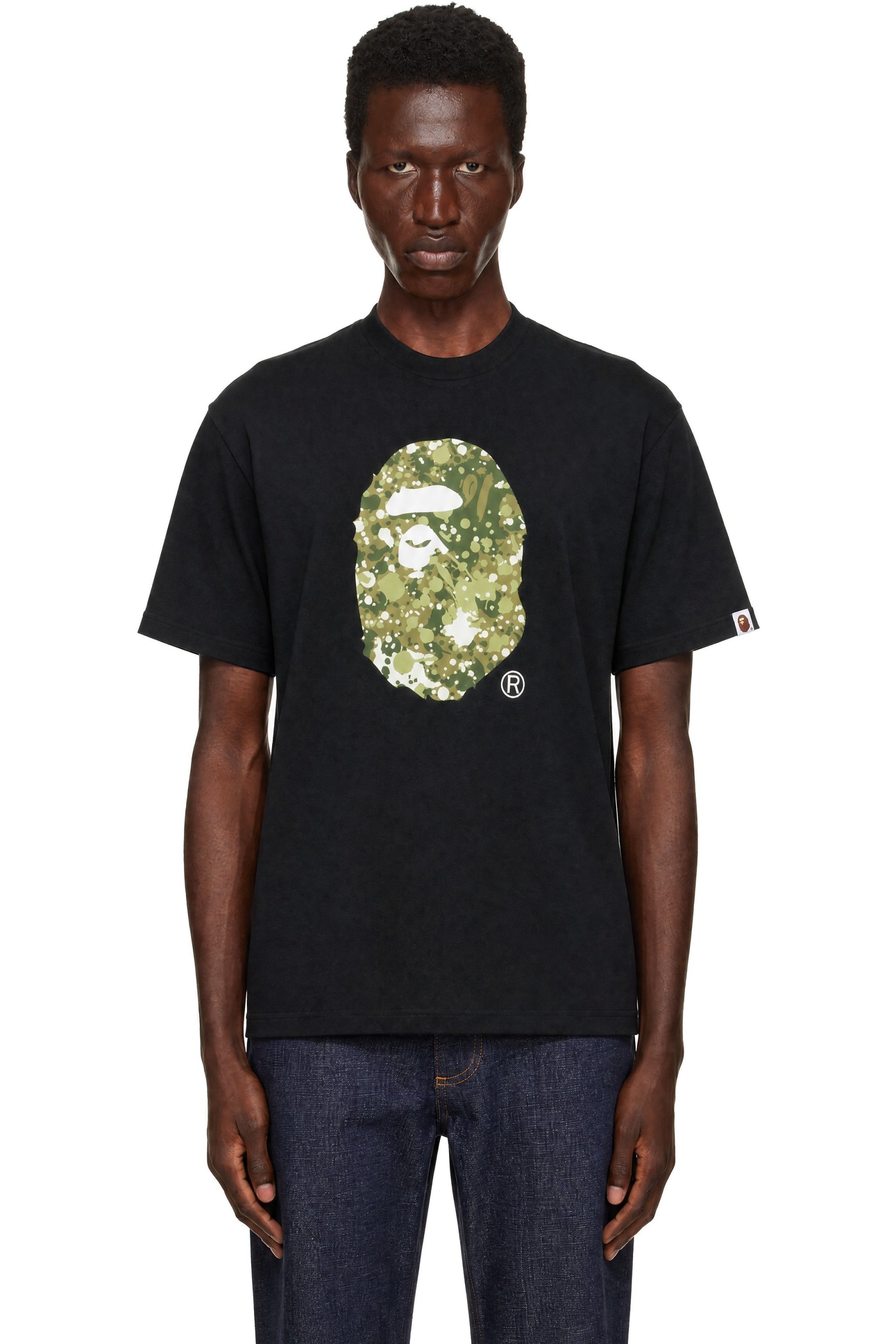BAPE - Black Splash Camo Ape Head Relaxed Fit T-Shirt
