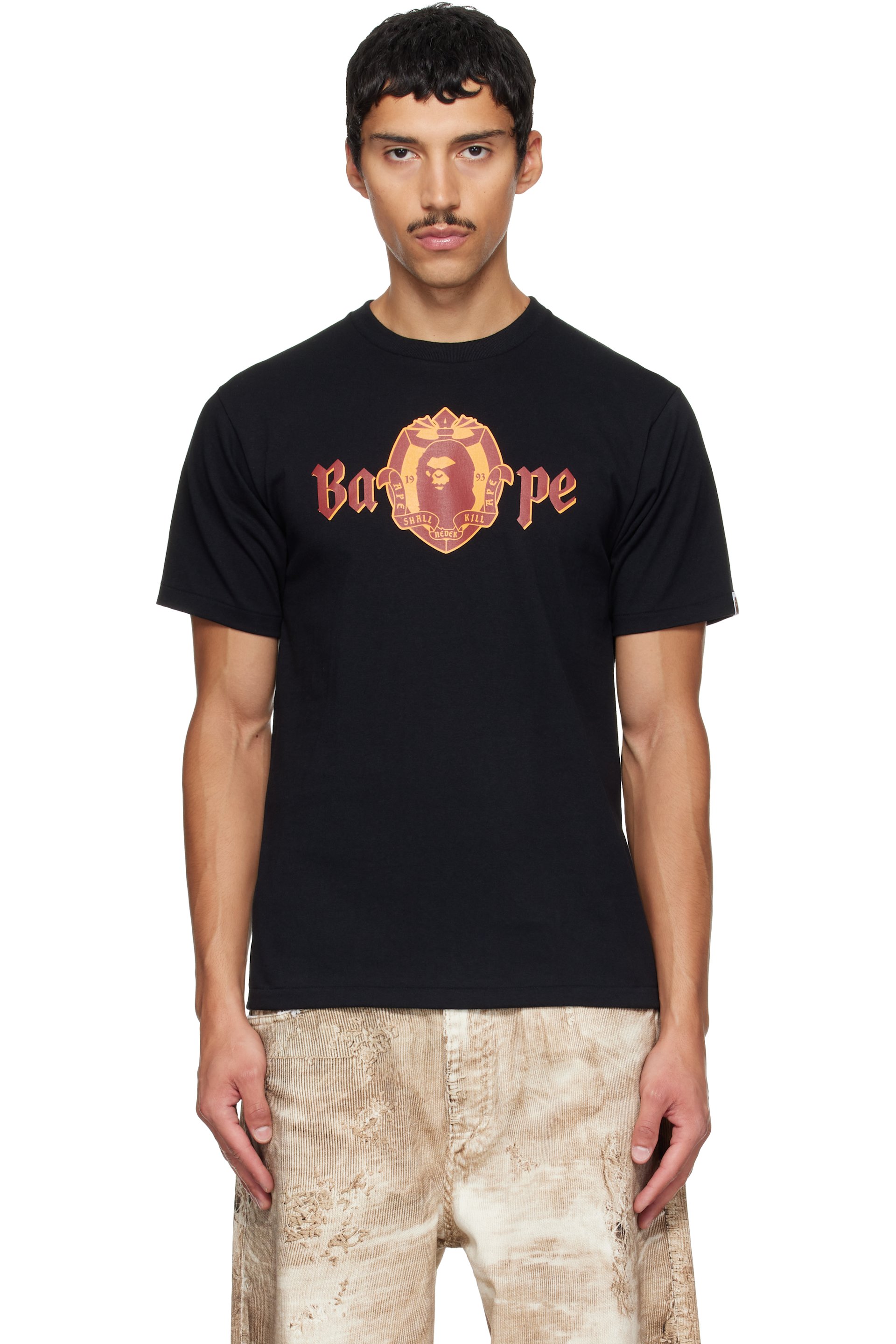 BAPE - Black 'BAPE' Old English Logo T-shirt