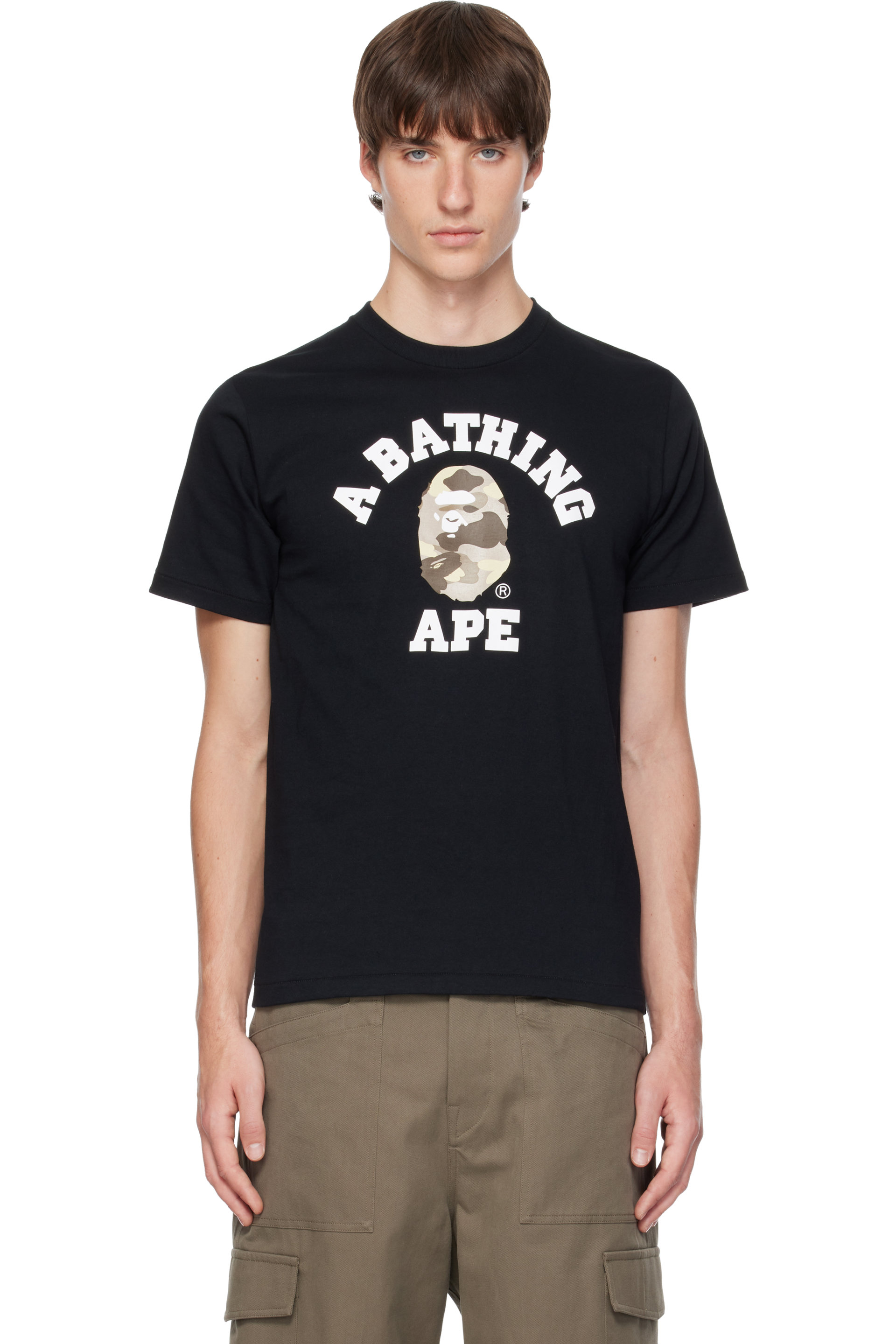 BAPE - Black Color Camo College T-shirt