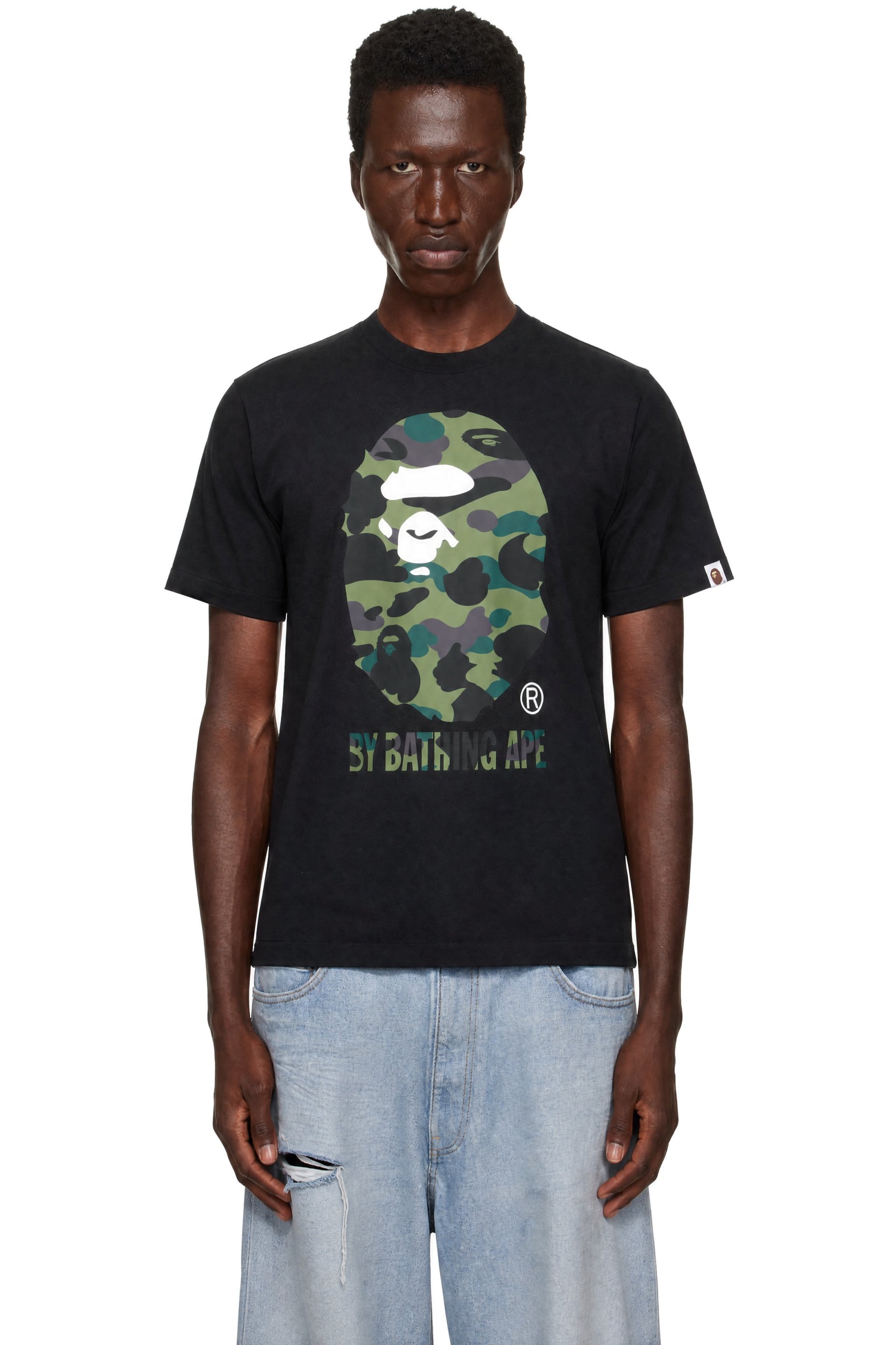BAPE - T-shirt noir à motif camouflage 1st