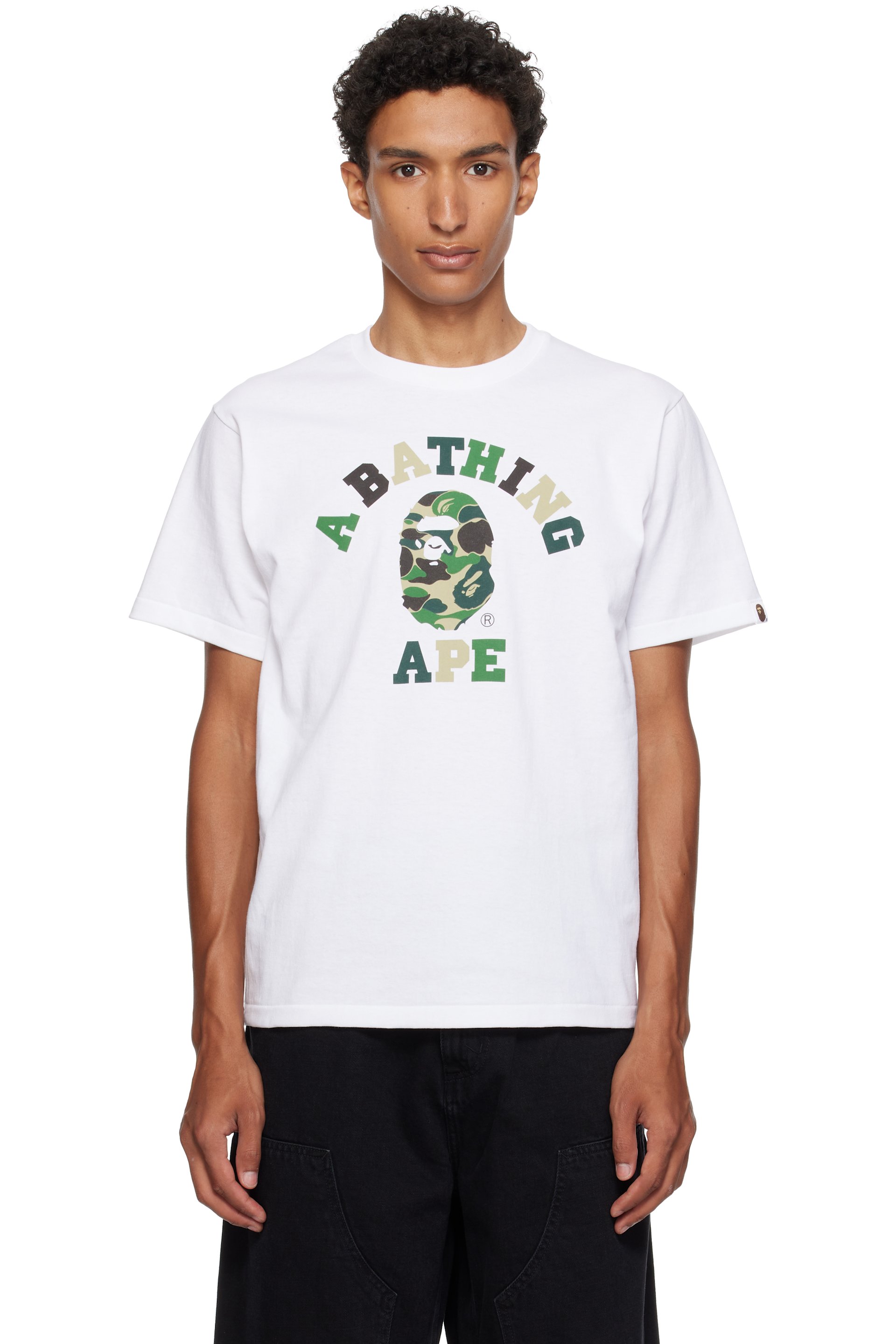 BAPE - ホワイト ABC Camo College Tシャツ