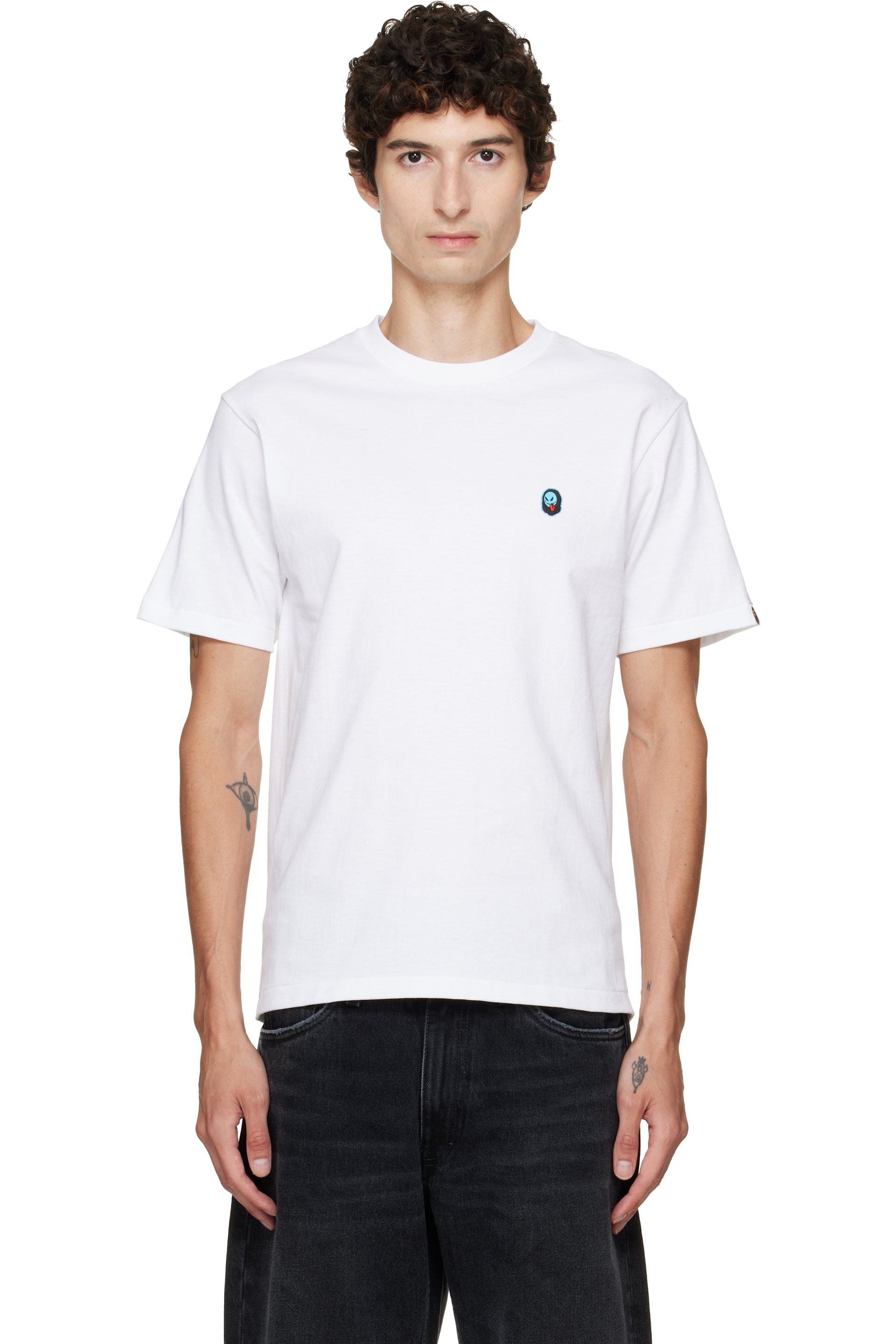 BAPE - White Ape Ghost One Point T-shirt