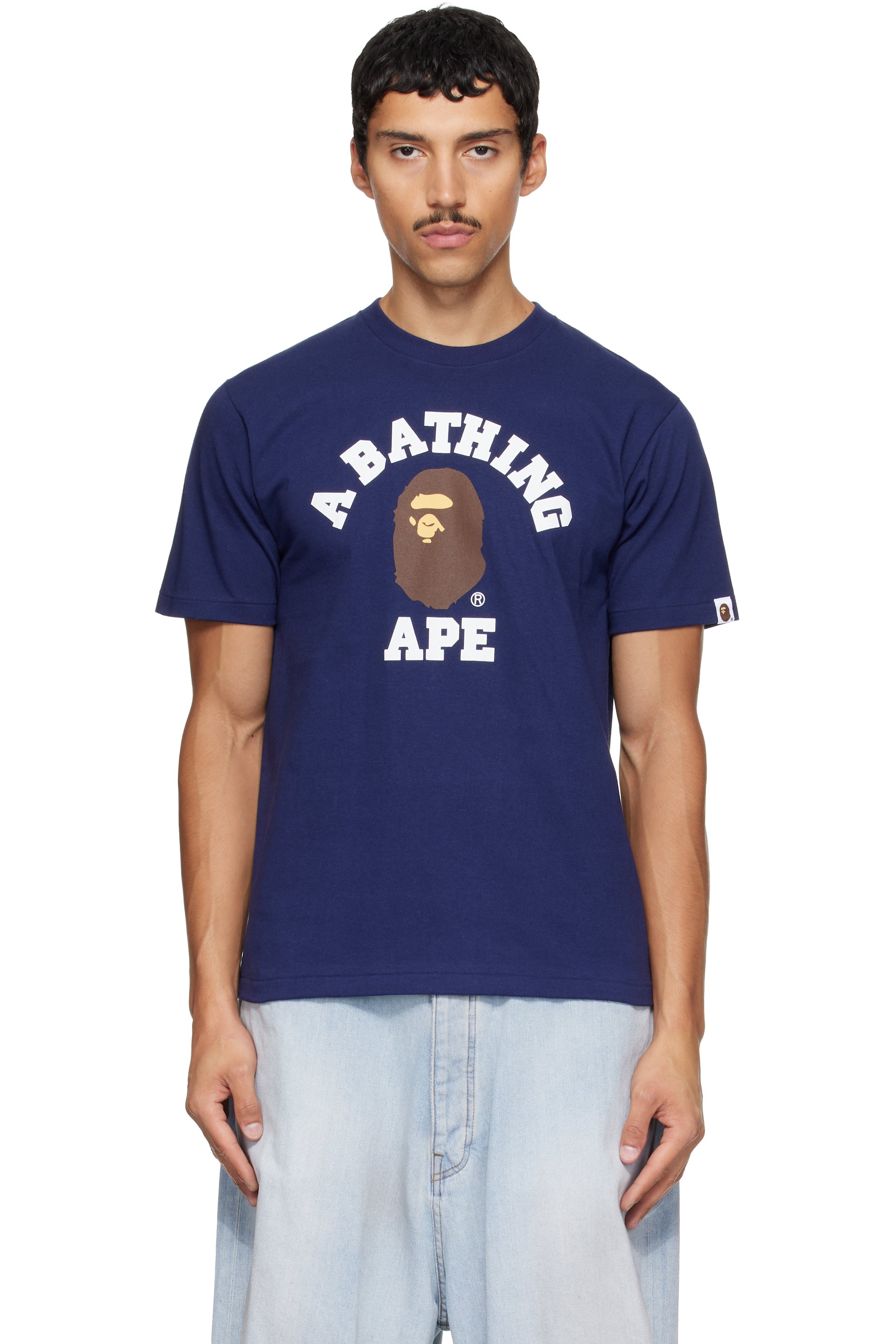 BAPE - Navy College T-shirt