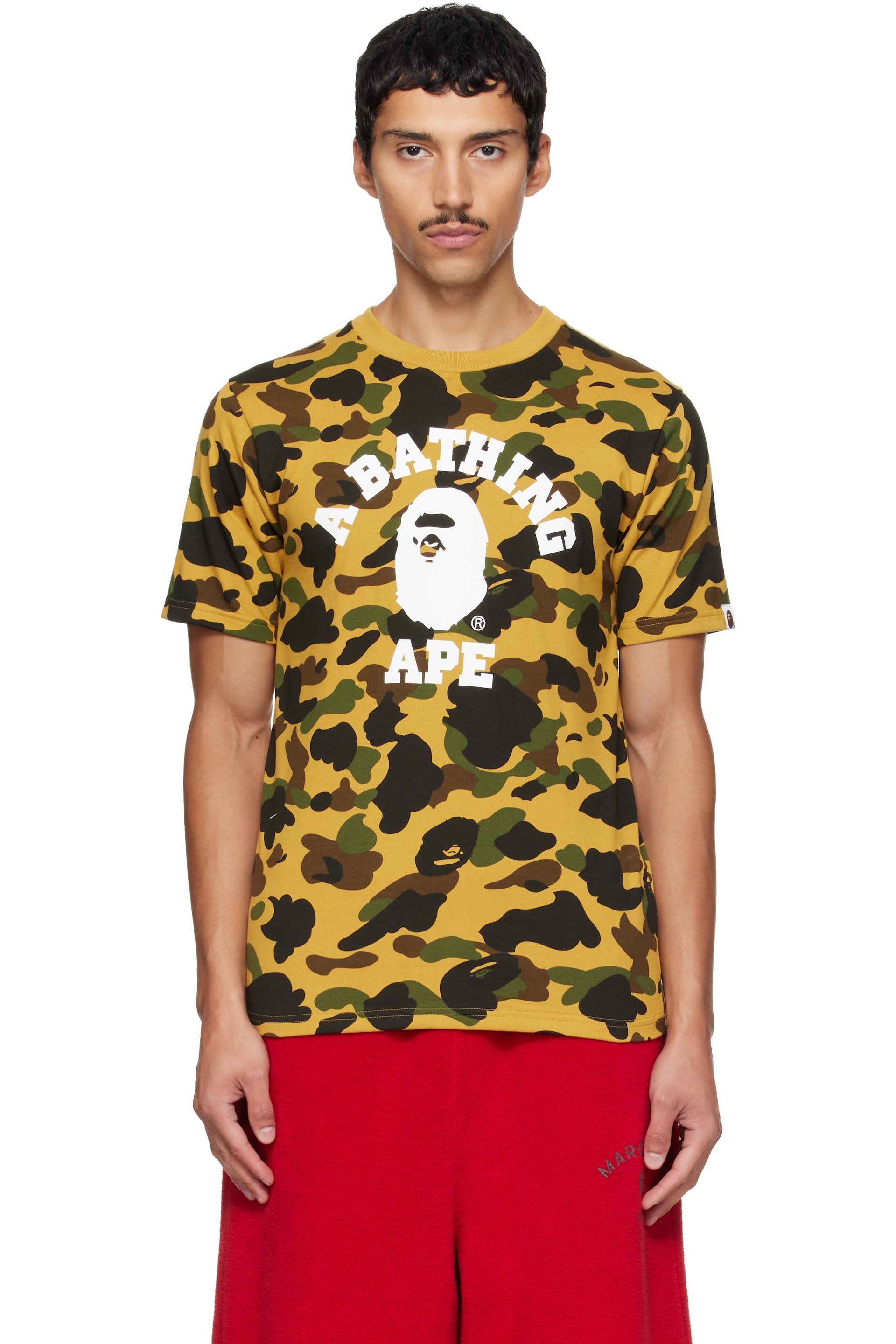 BAPE - Yellow 1st Camo College T-shirt