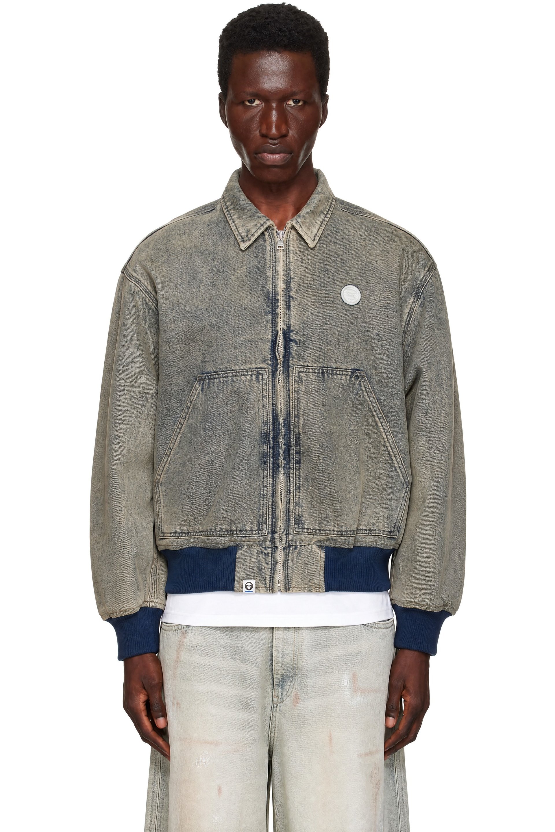 AAPE by A Bathing Ape - Blue 'AAPENOW' Light Weight Denim Jacket