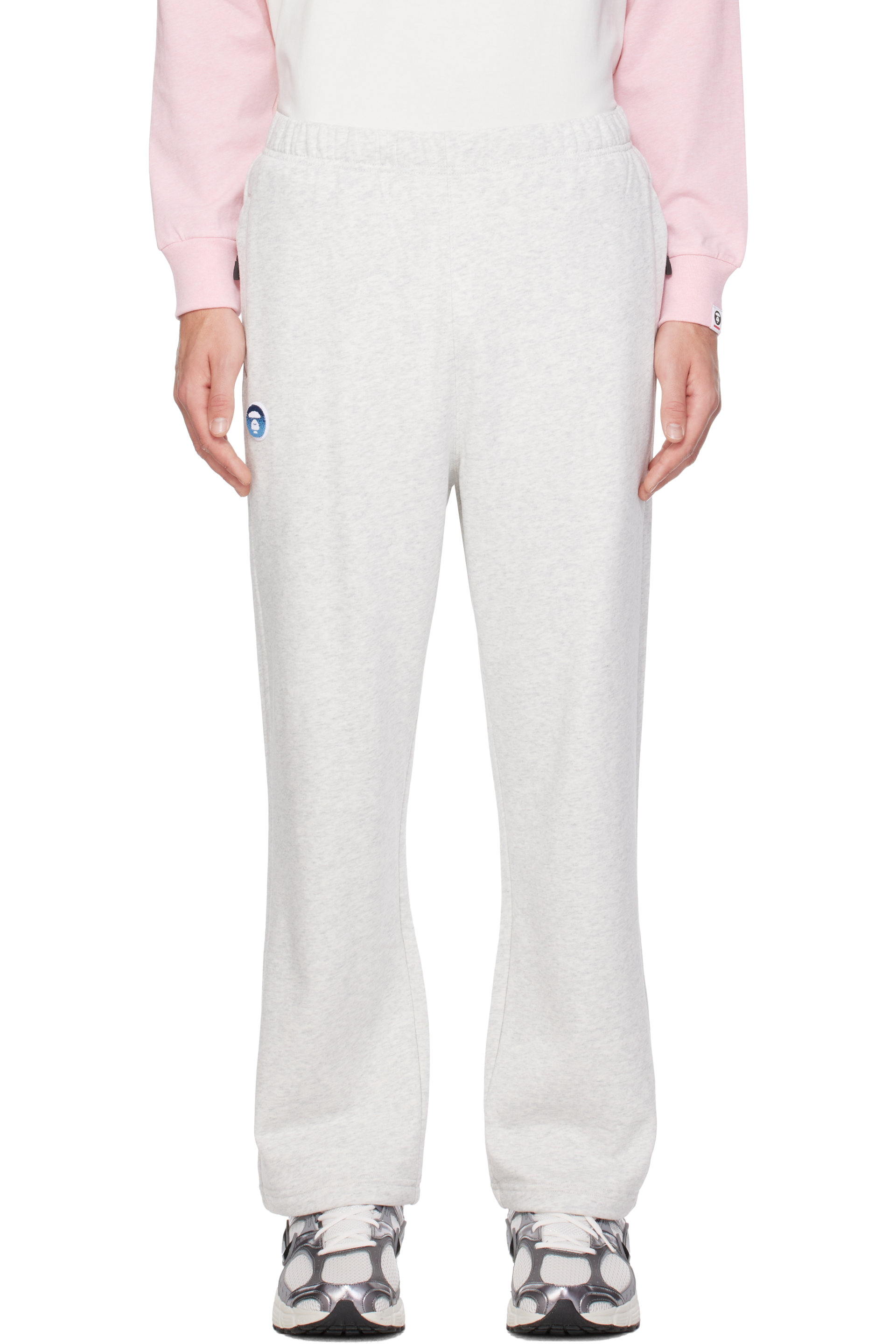 AAPE by A Bathing Ape - Gray 'AAPENOW' Moonface Sweatpants
