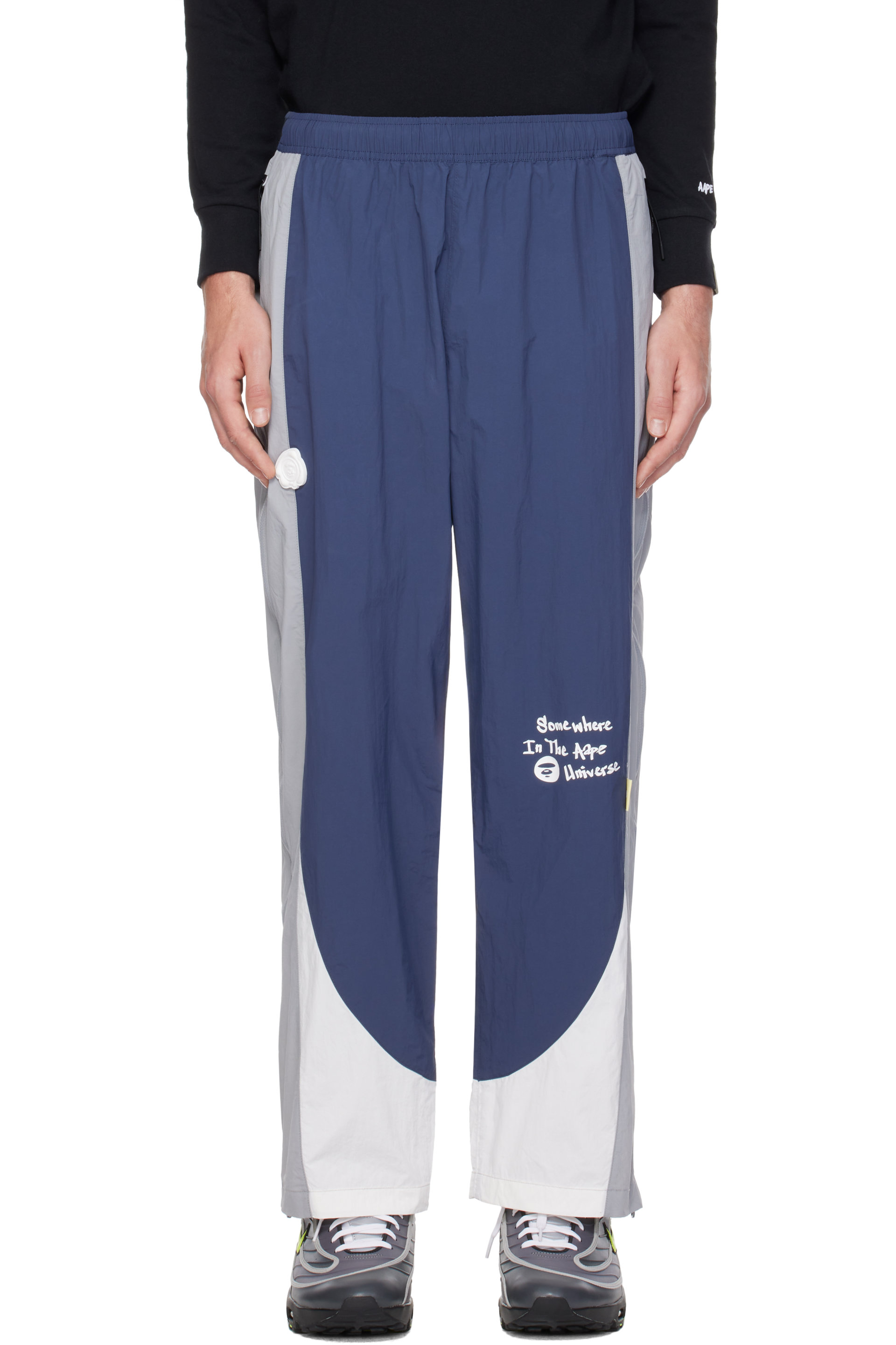 AAPE by A Bathing Ape - Navy Main Skate Track Pants