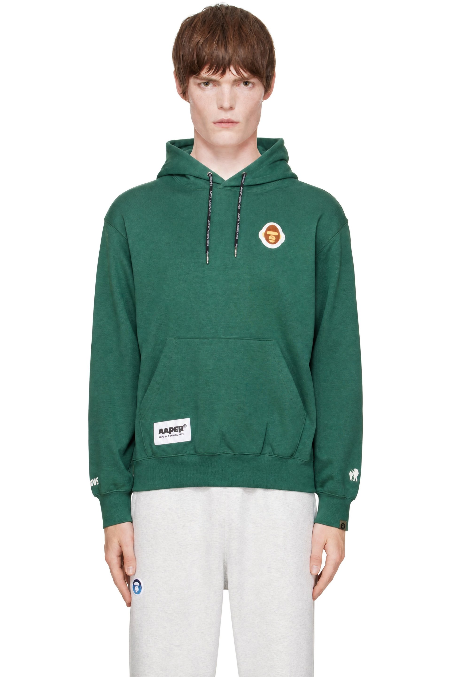 AAPE by A Bathing Ape - Green Basic 'AAPER' Hoodie