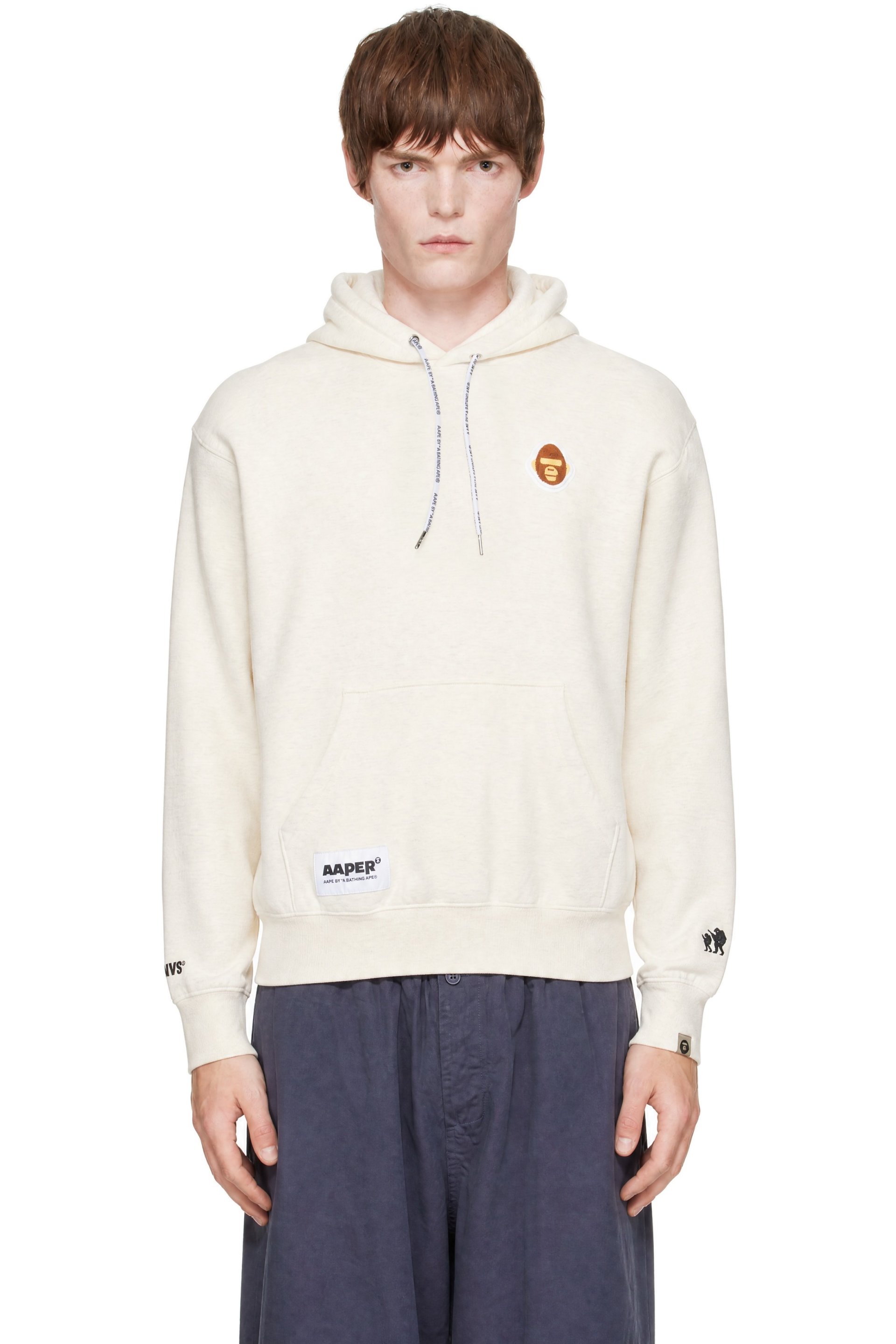 AAPE by A Bathing Ape - Beige Basic 'AAPER' Hoodie