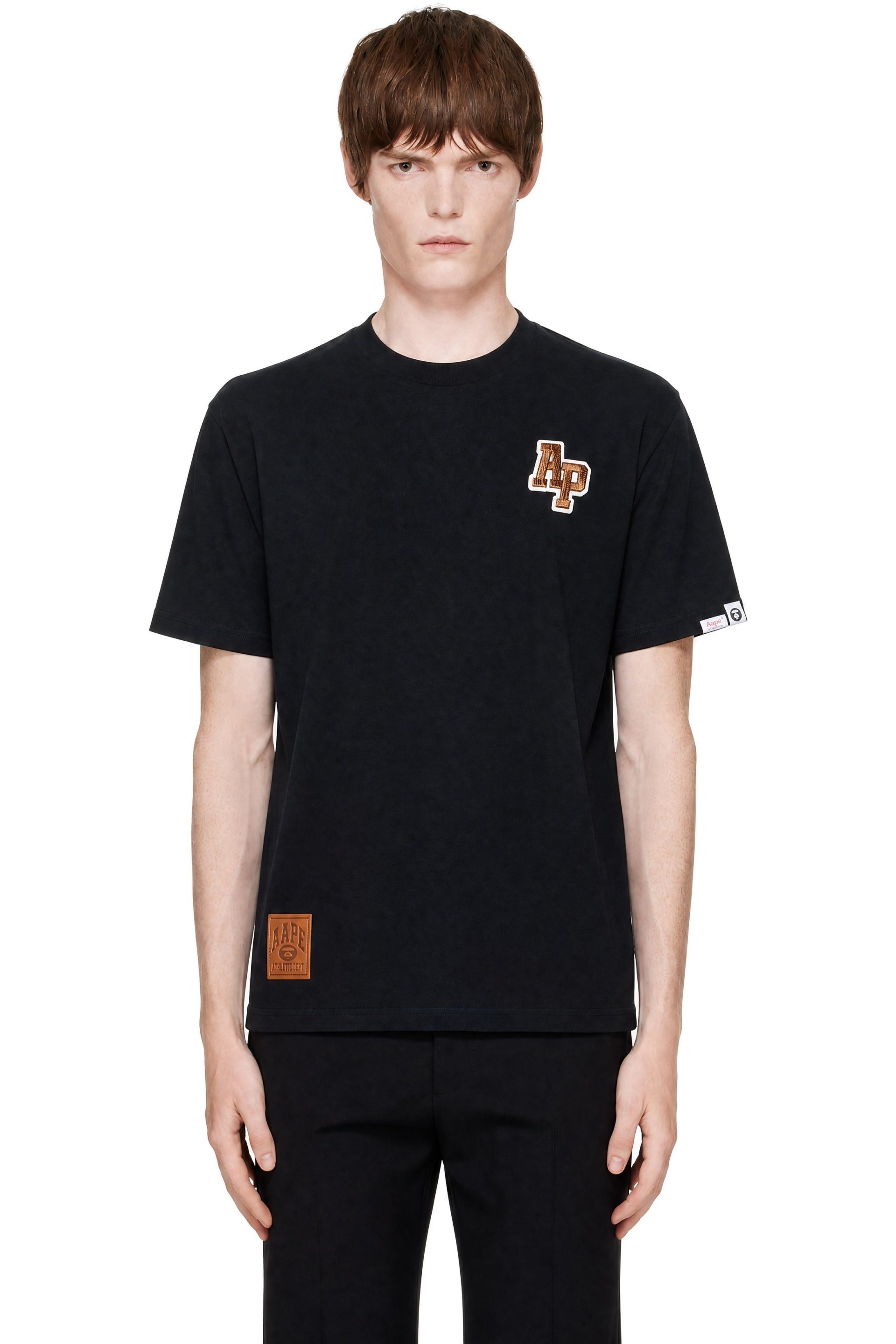 AAPE by A Bathing Ape - T-shirt noir à logos brodés