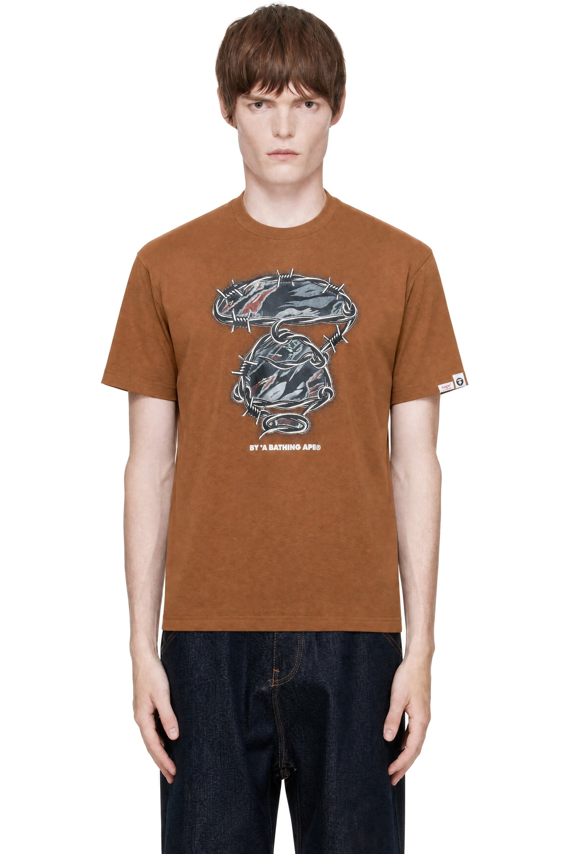 AAPE by A Bathing Ape - Brown 'AAPEUNVS' Moonface Main T-shirt