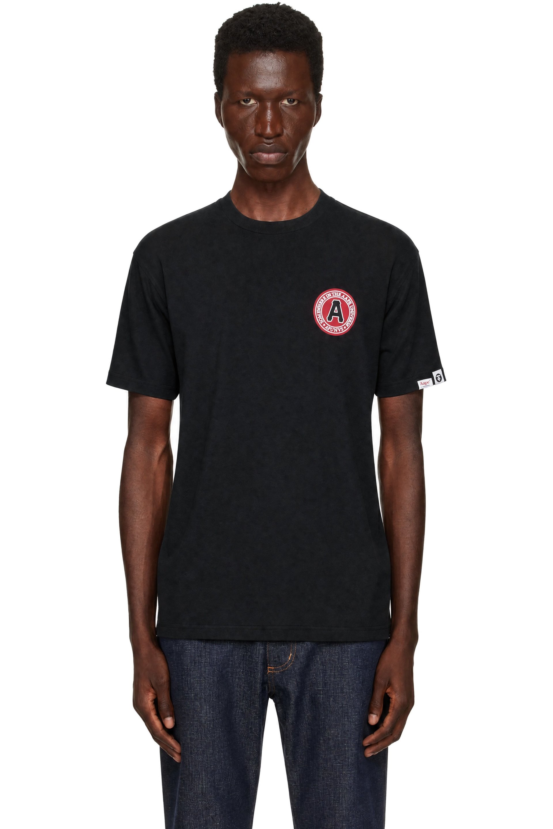 AAPE by A Bathing Ape - Black 'AAPE' Basic T-shirt