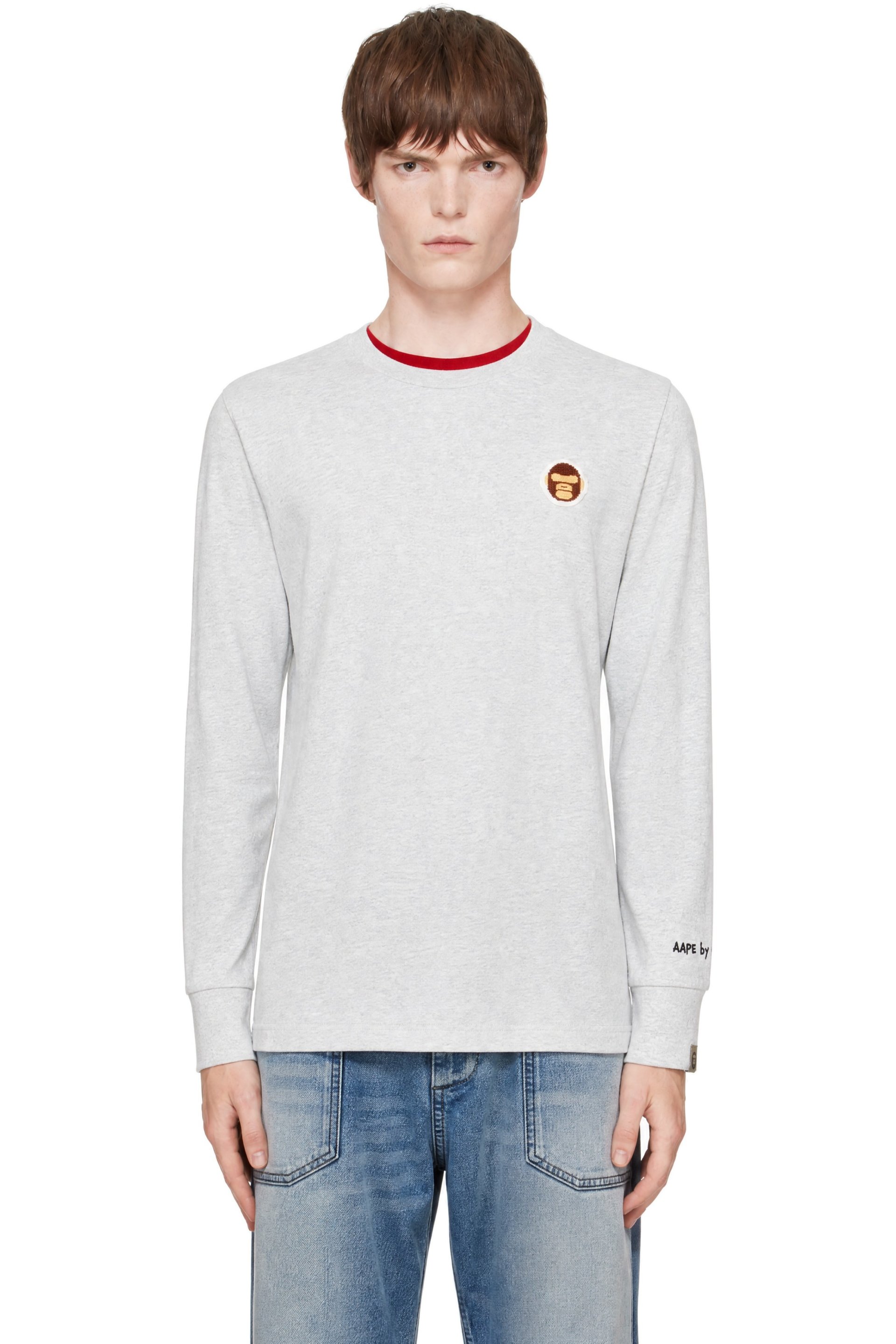 AAPE by A Bathing Ape - T-shirt à manches longues AAPER blanc cassé