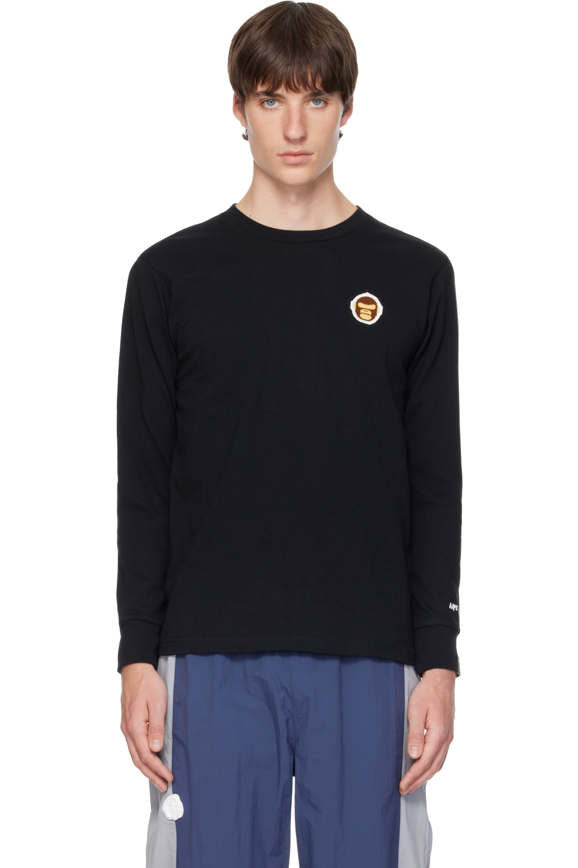 AAPE by A Bathing Ape - Black 'AAPER' Long Sleeve T-shirt