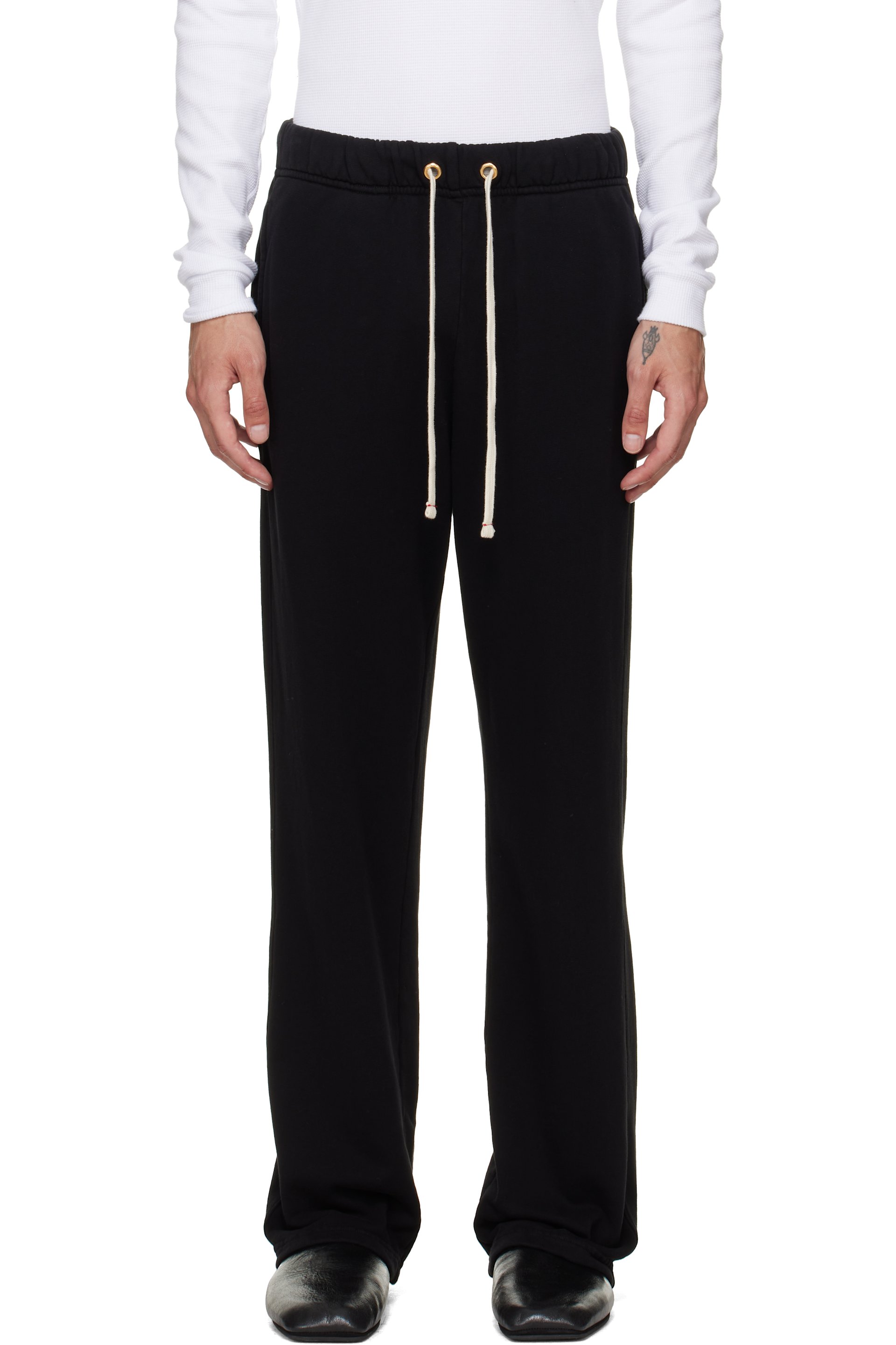 Les Tien - Black French Terry Classic Sweatpants