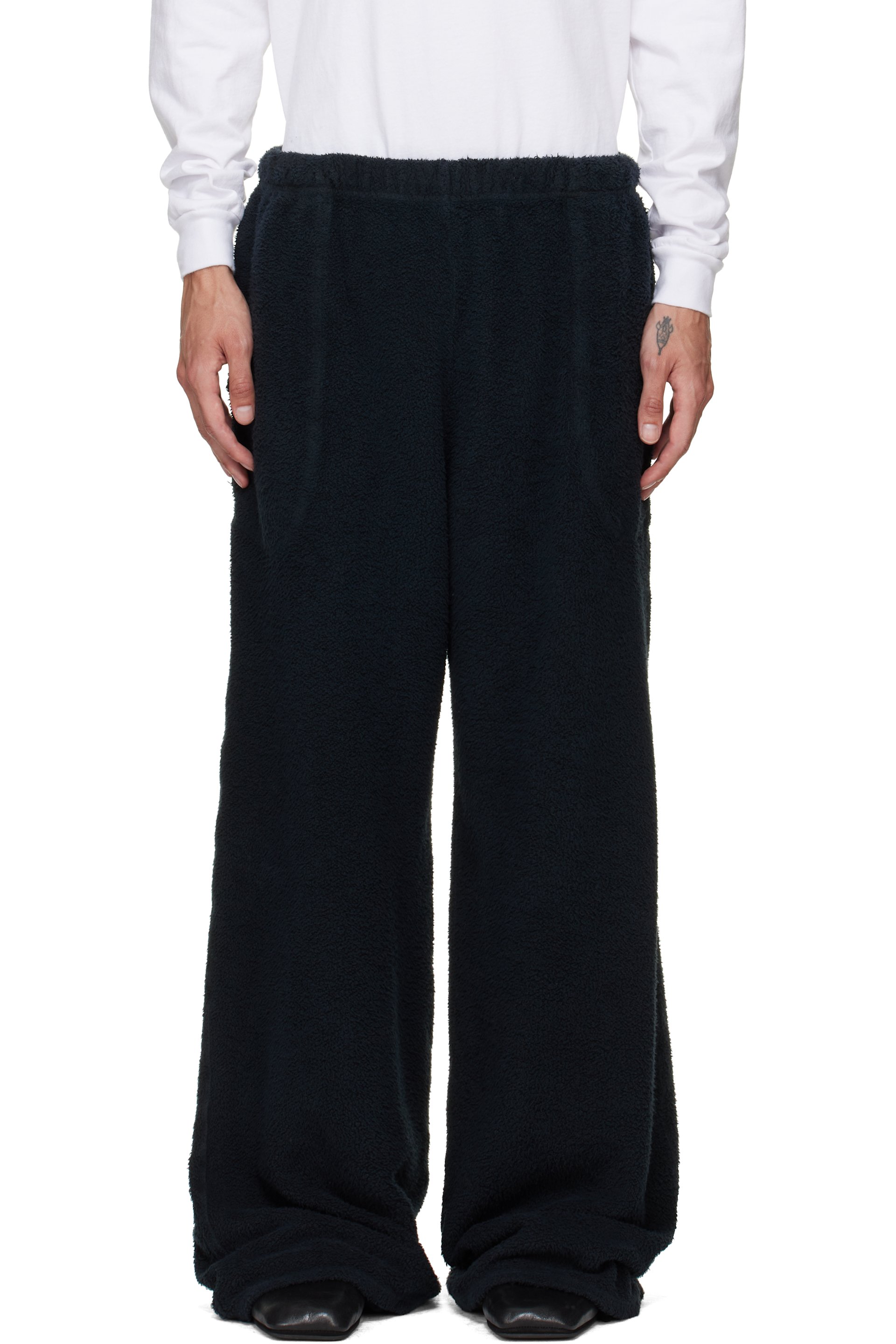 Les Tien - Black Heavyweight Invert Pocket Lined Sweatpants