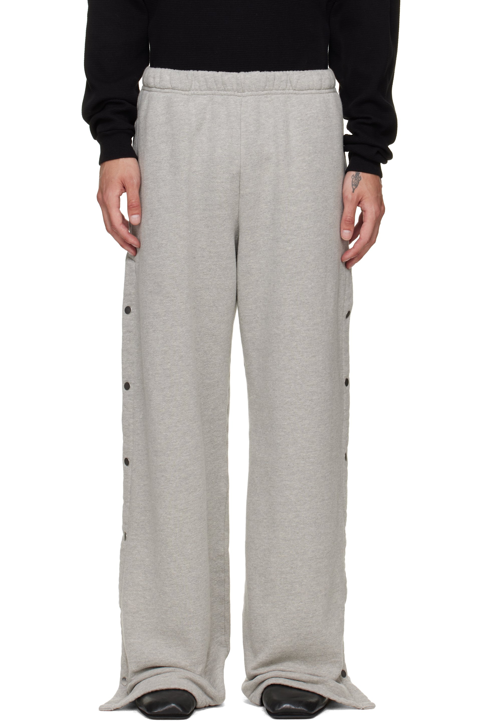 Les Tien - Gray Heavyweight Party Snap Sweatpants