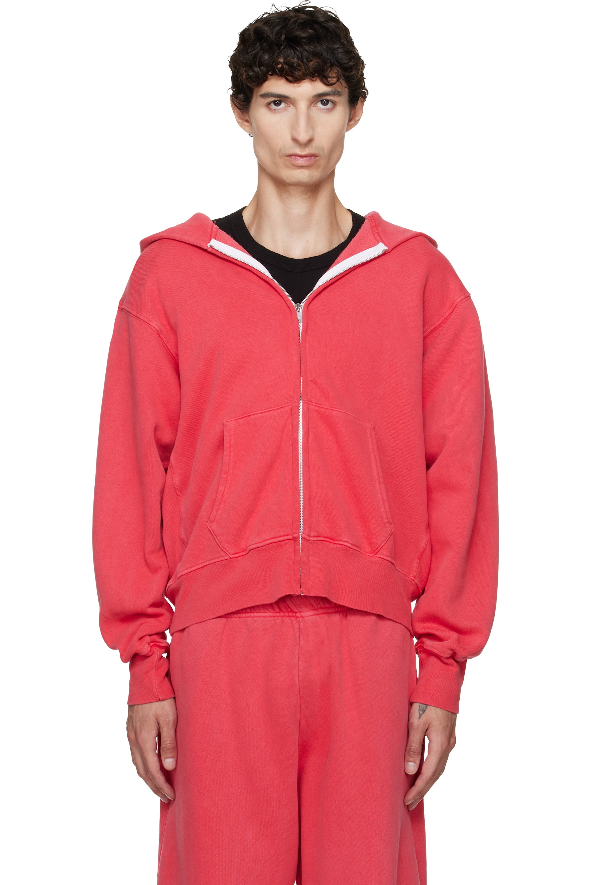 Les Tien - Pink Heavyweight Zip Hoodie