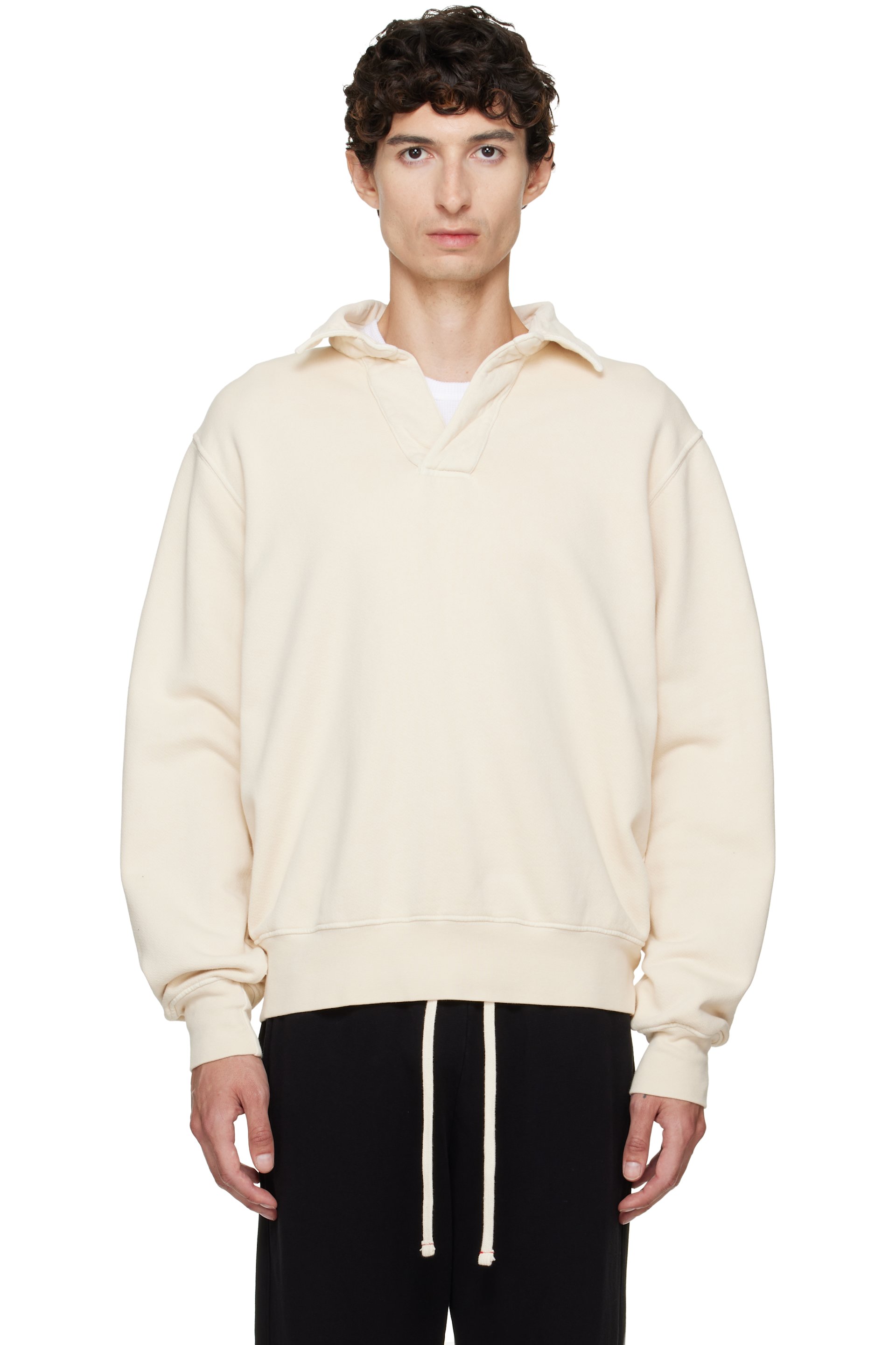 Les Tien - Off-White Heavyweight Moto Back Polo