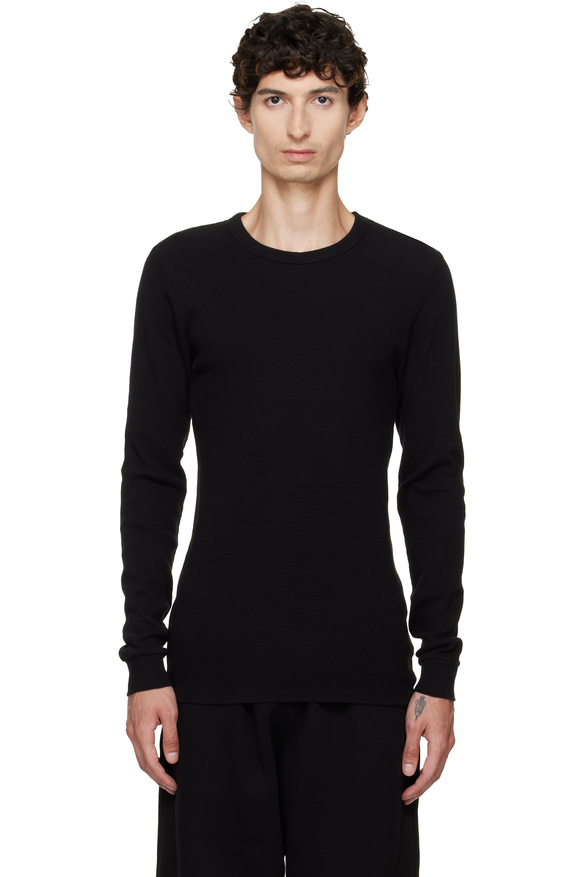 Les Tien - Black Thermal Fitted Long Sleeve T-shirt