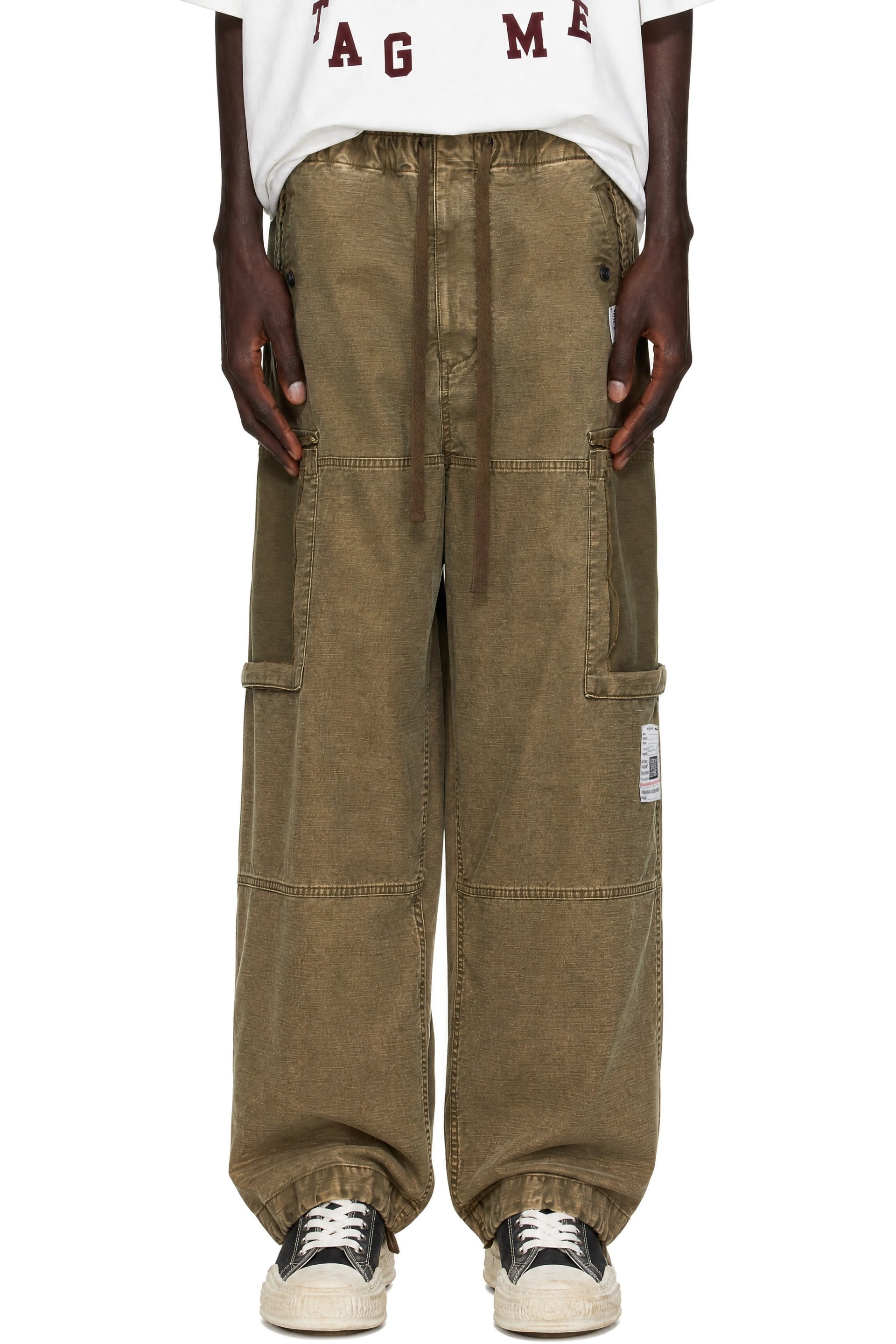 Maison MIHARA YASUHIRO - Khaki Cotton Satin Cargo Pants