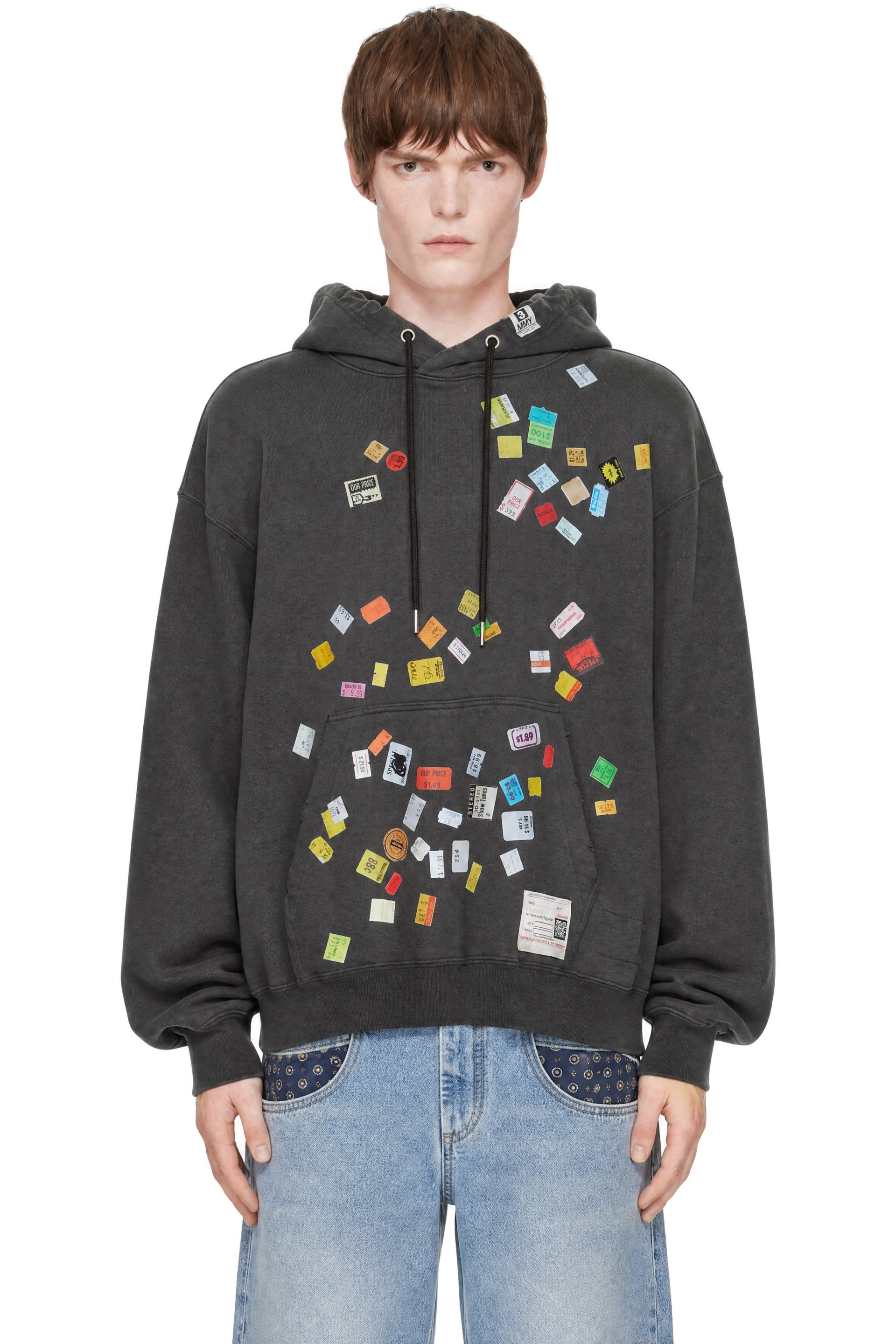Maison MIHARA YASUHIRO - Gray Price Tag Sticker Printed Hoodie