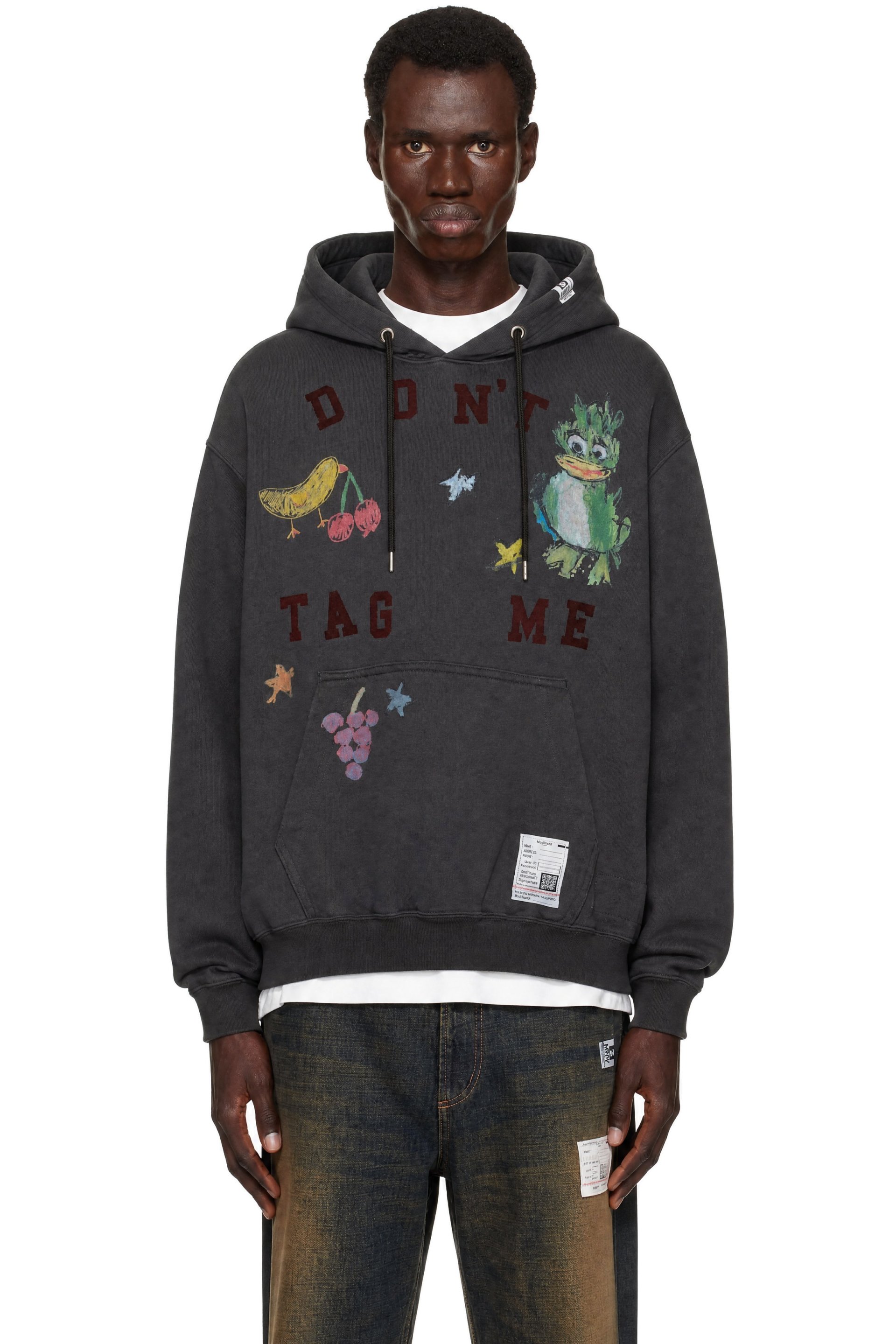 Maison MIHARA YASUHIRO - Black Kids Doodle Printed Hoodie