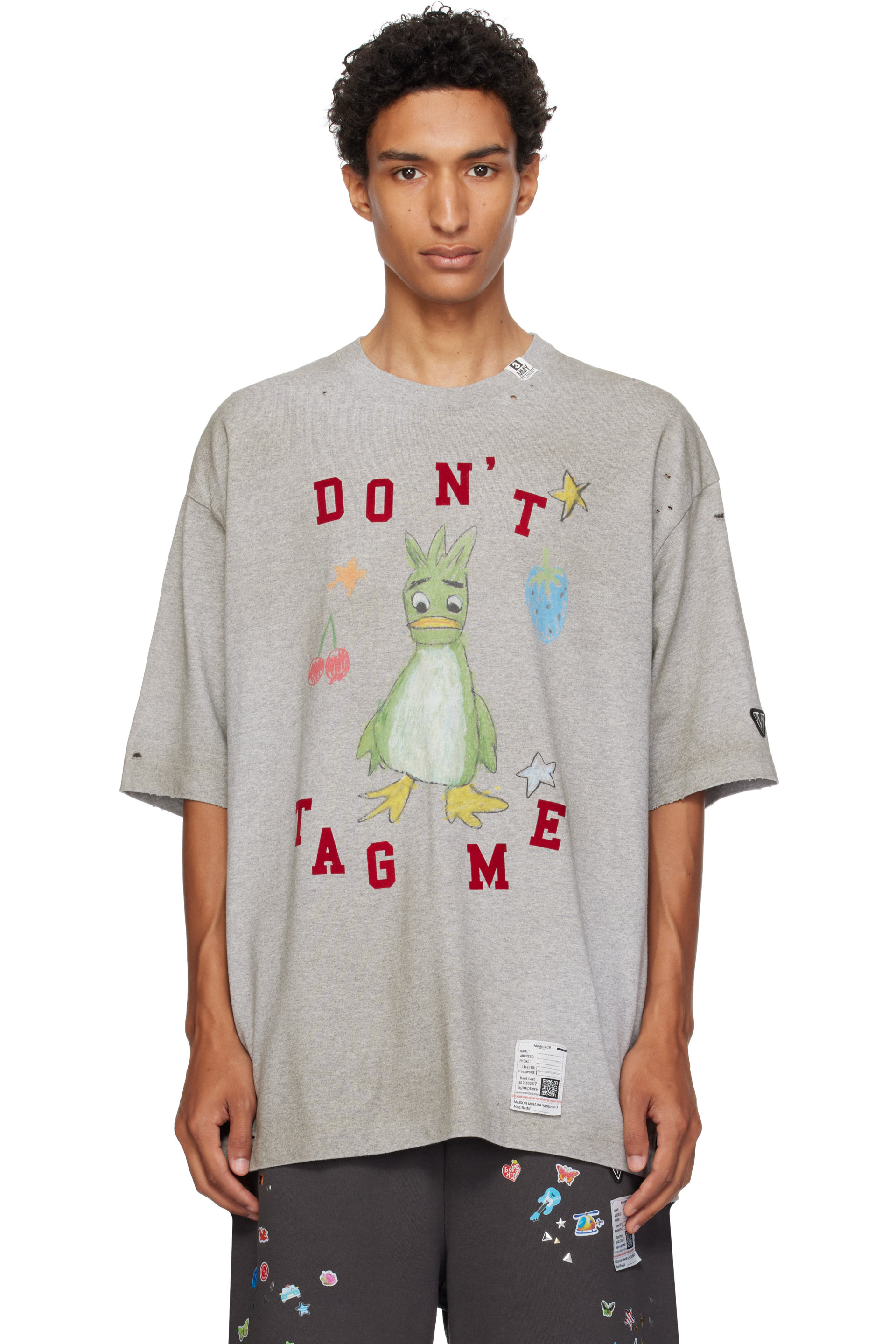 Maison MIHARA YASUHIRO - Gray Leon Doodle Printed T-shirt