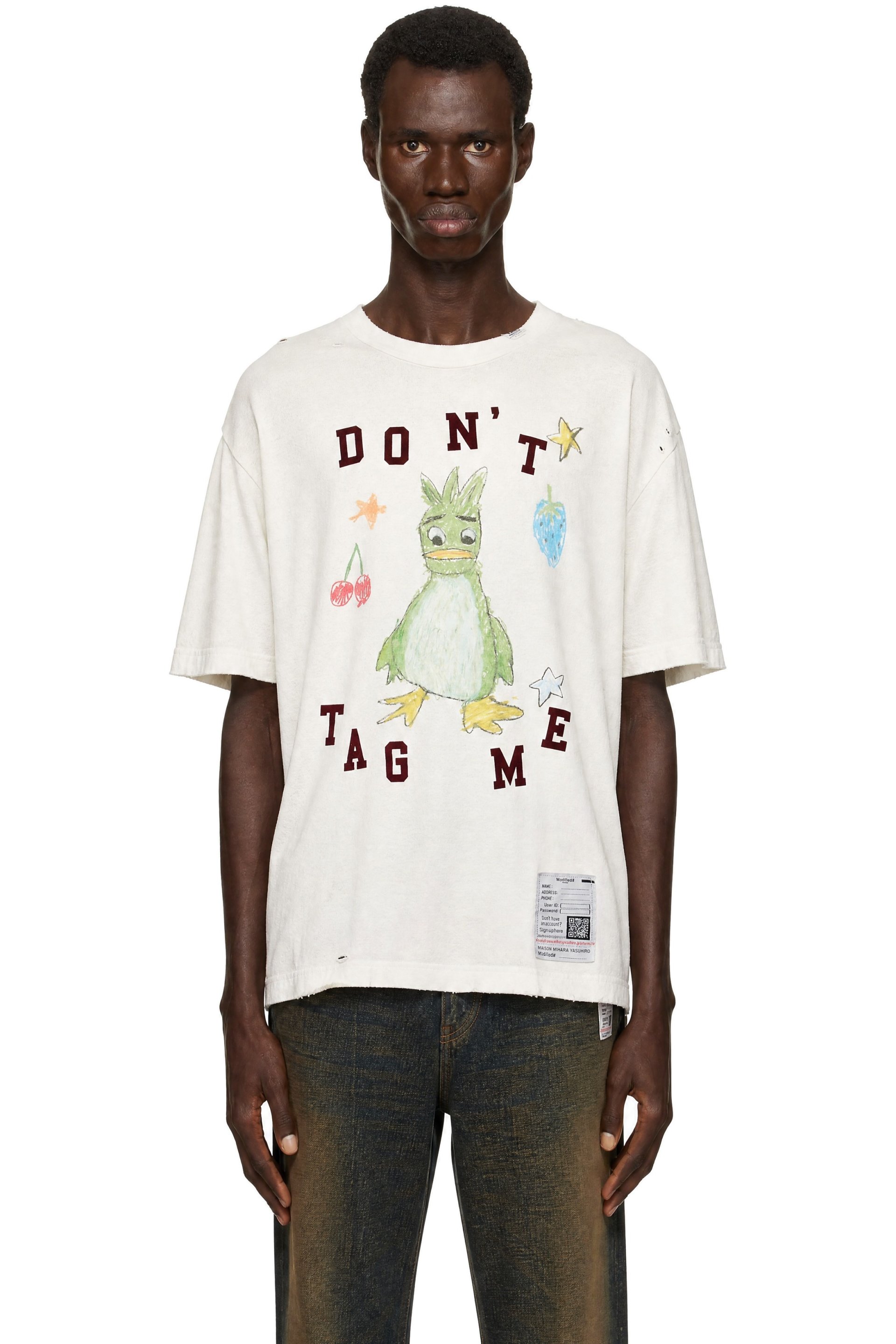 Maison MIHARA YASUHIRO - ホワイト Leon Doodle プリントTシャツ