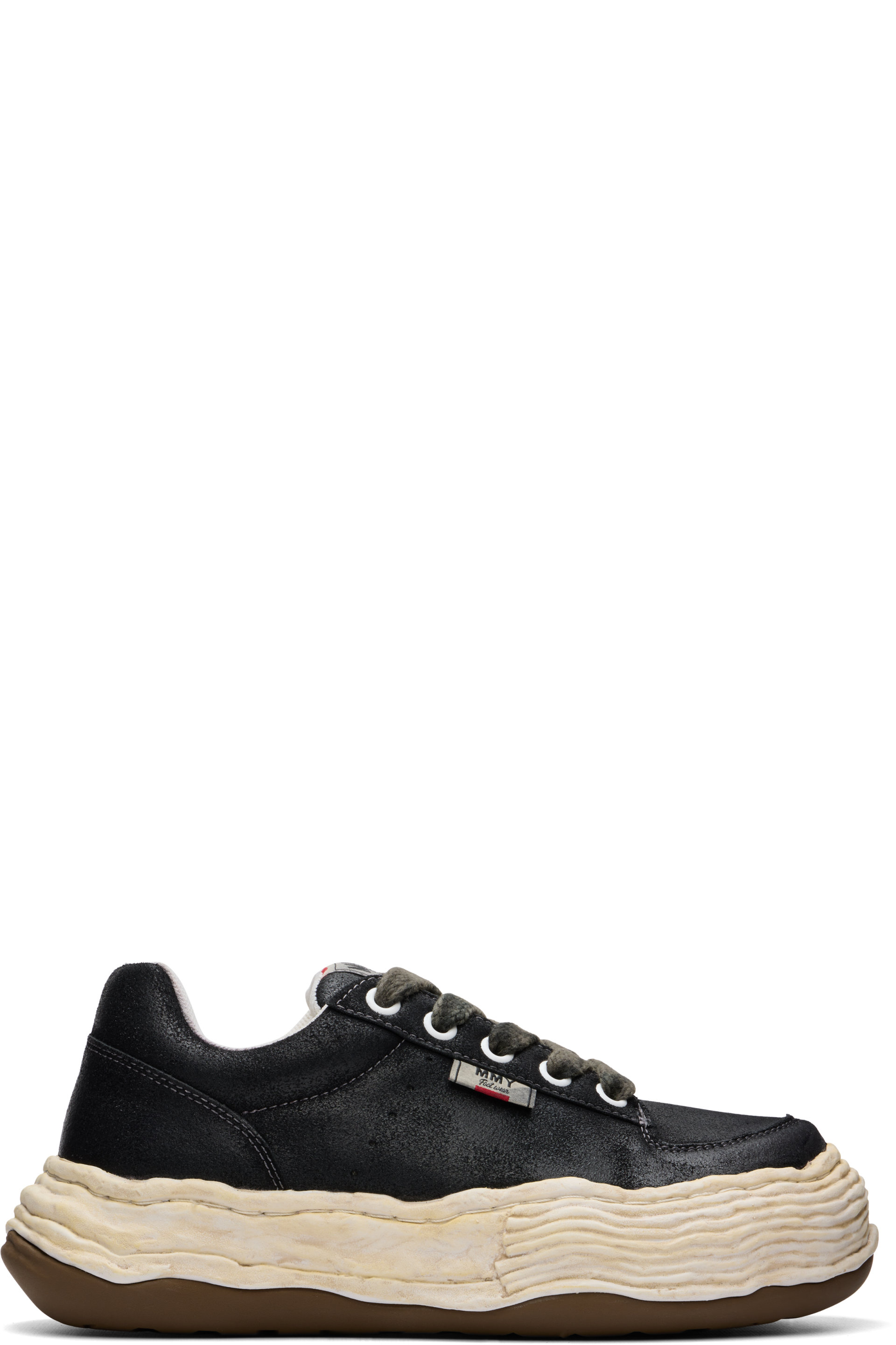 Maison MIHARA YASUHIRO - Black 'Oliver' OG Sole Waxed Low-Top Sneakers