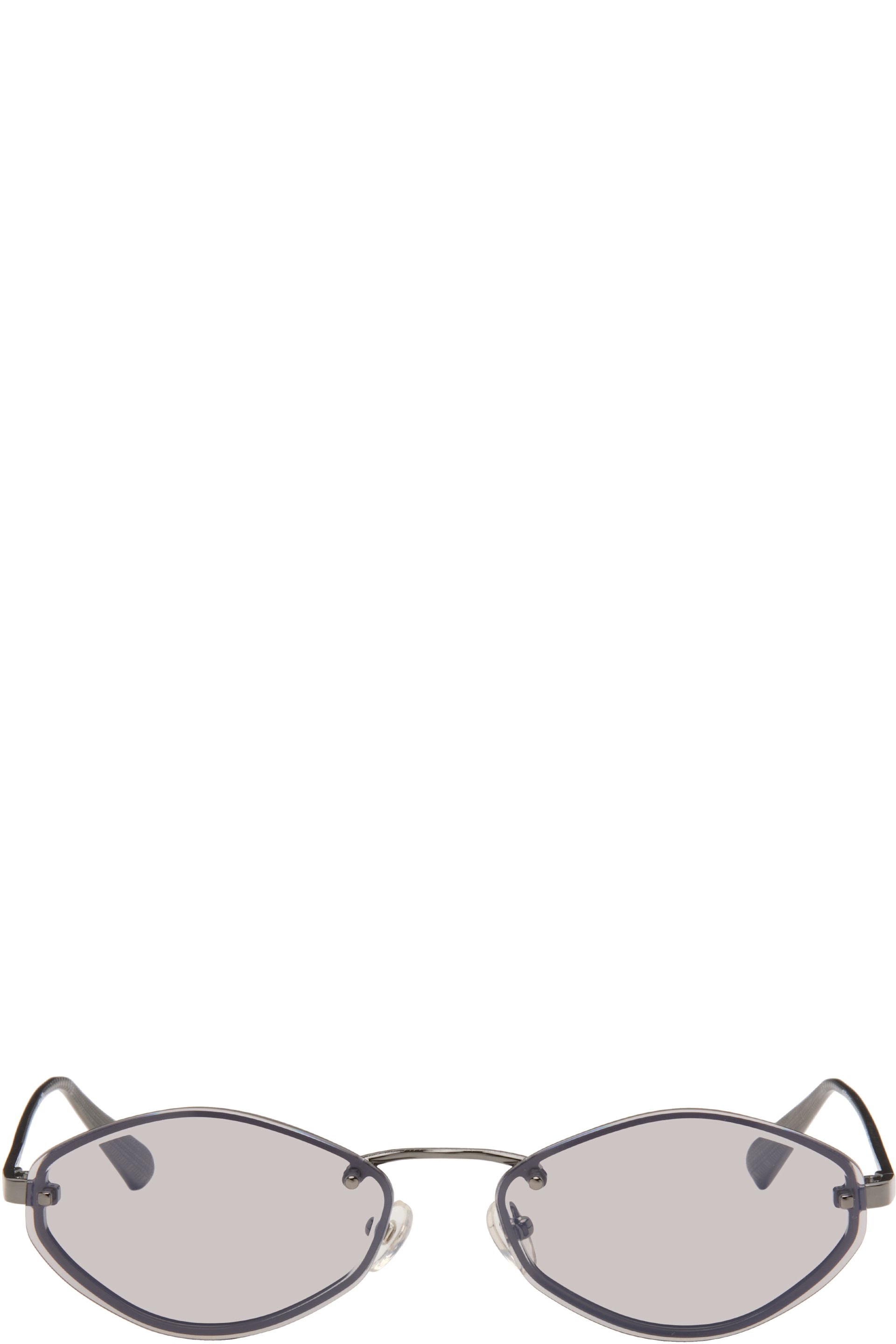 JACQUEMUS - Gunmetal Linda Farrow Edition 'The Bellini' Sunglasses
