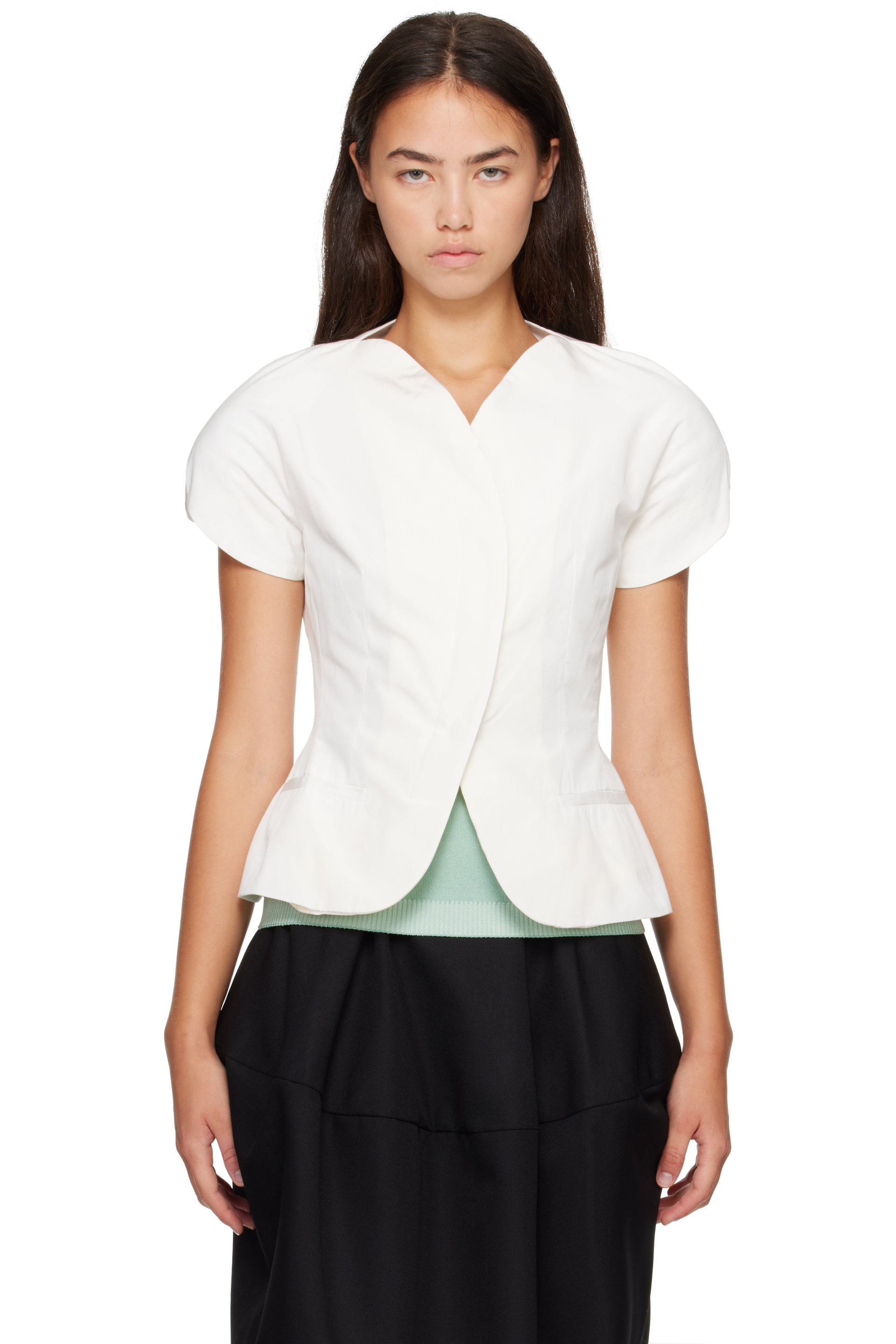 JACQUEMUS - White 'The Ovalo short-sleeve' Blazer