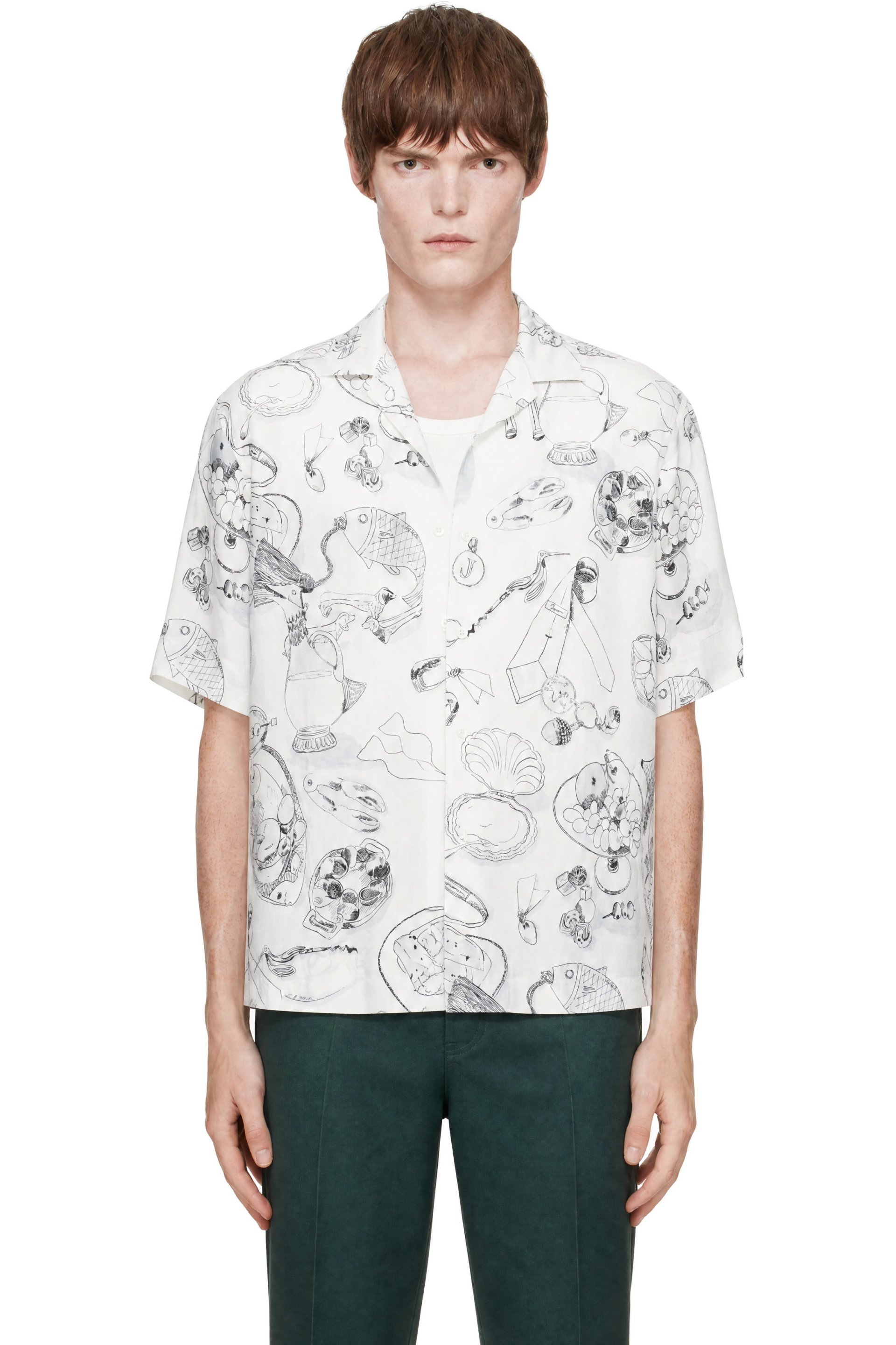 JACQUEMUS - Chemise blanche à motif graphique