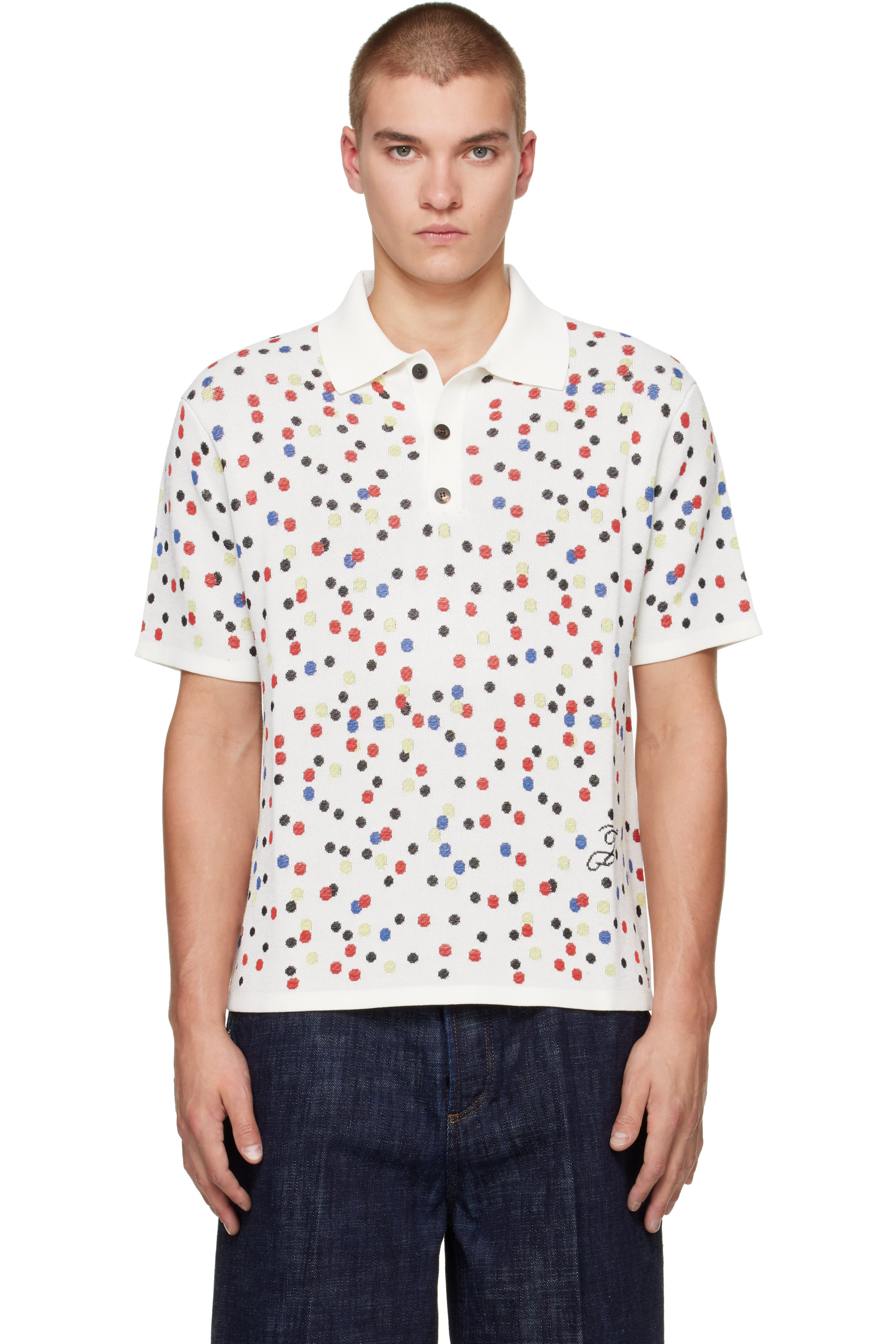 JACQUEMUS - White 'The Confettis' Polo