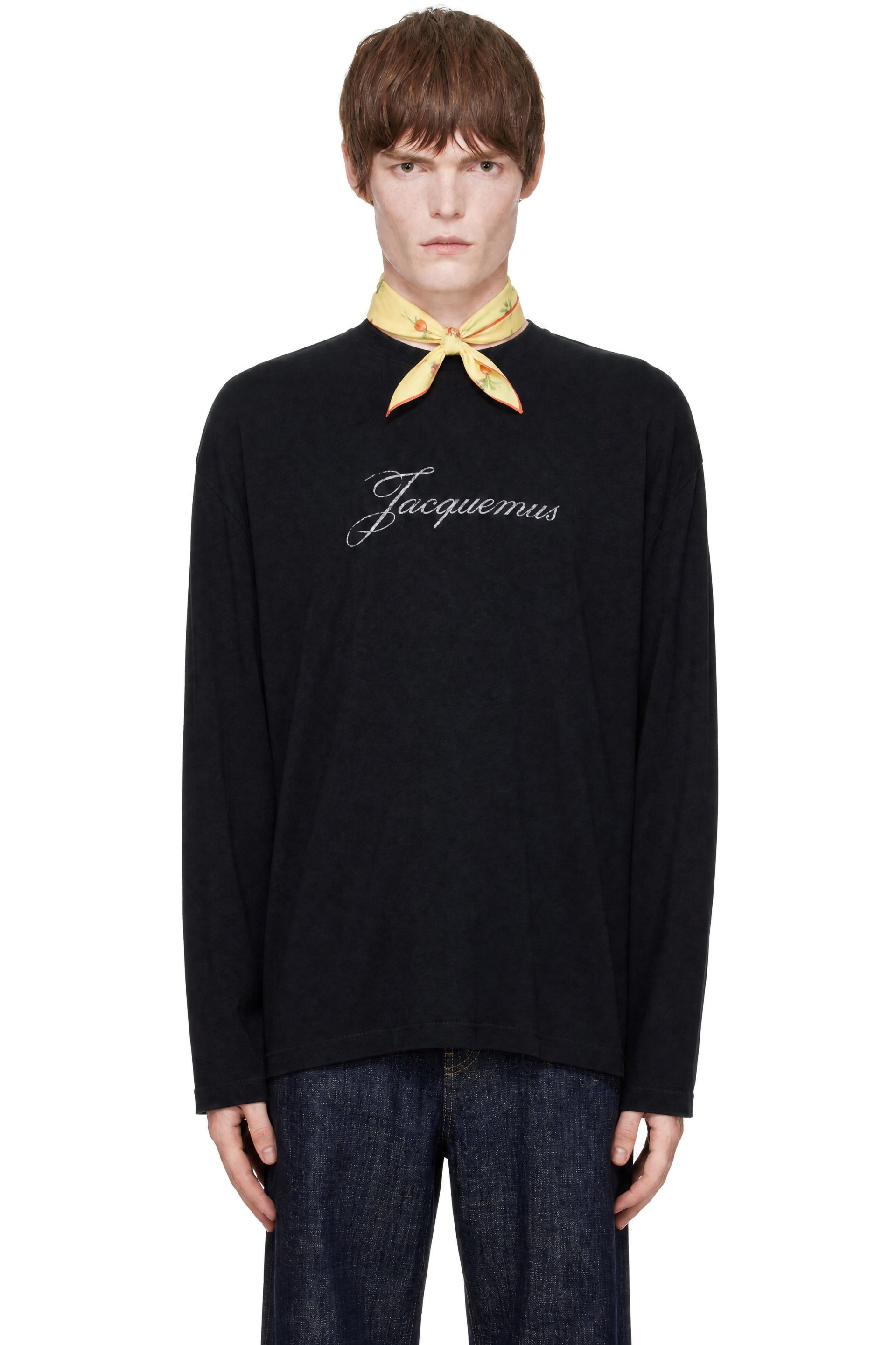 JACQUEMUS - T-shirt à manches longues noir à logo