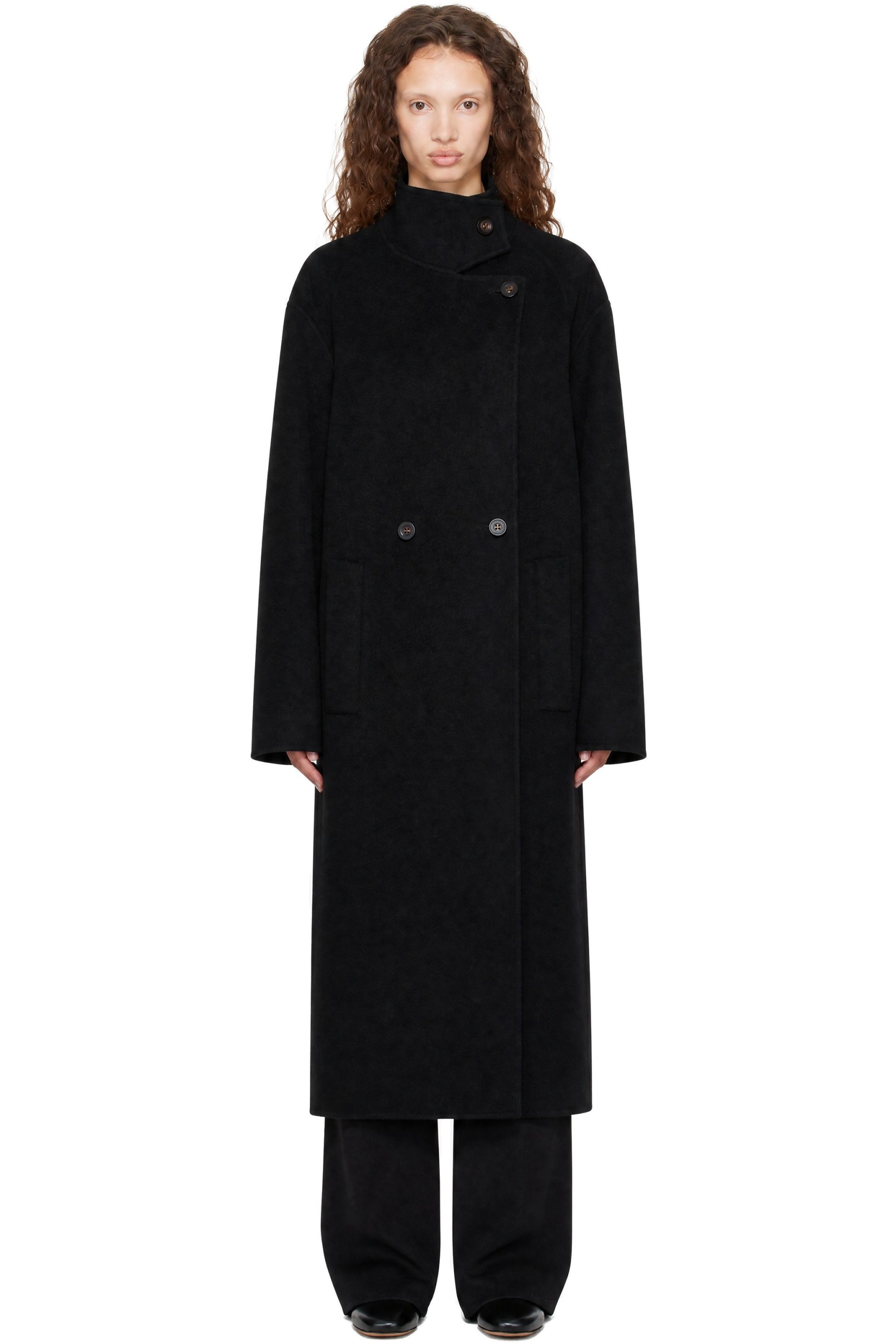 LISA YANG - Black Doublé Button Coat