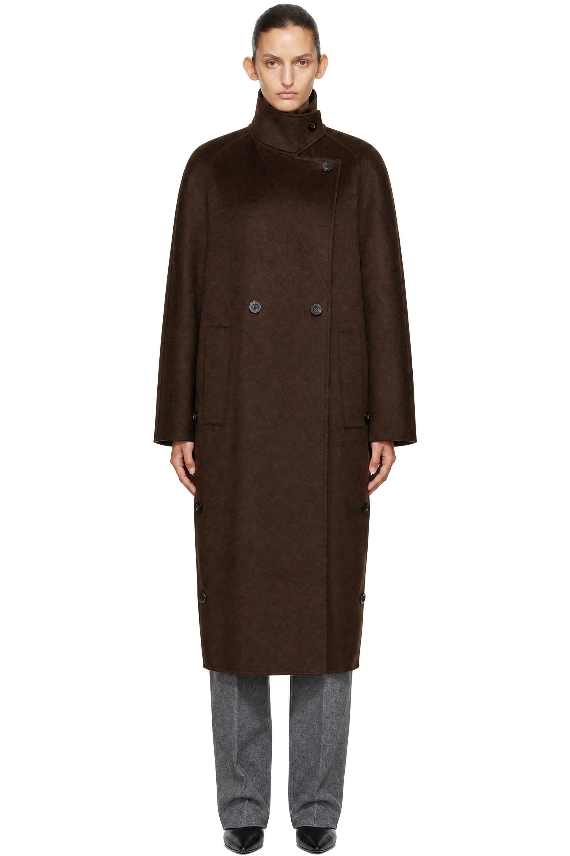 LISA YANG - Brown Doublé Button Coat