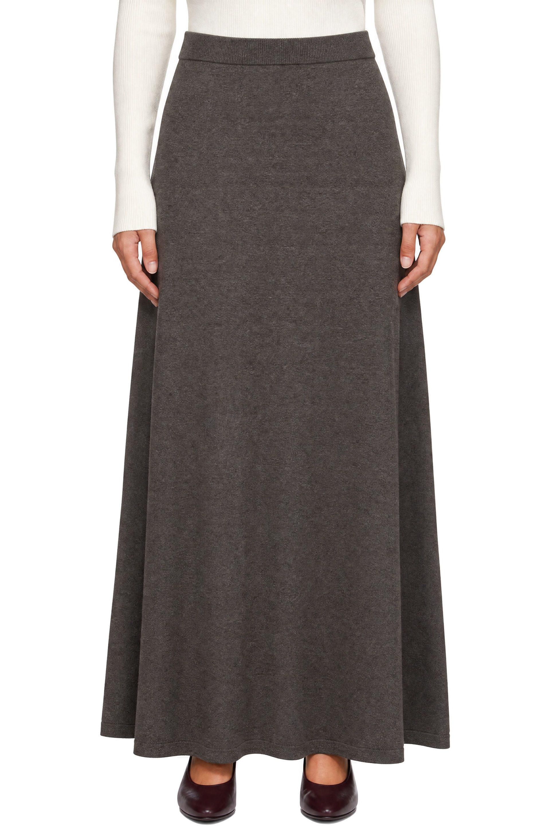 LISA YANG - Taupe Adrienne Maxi Skirt