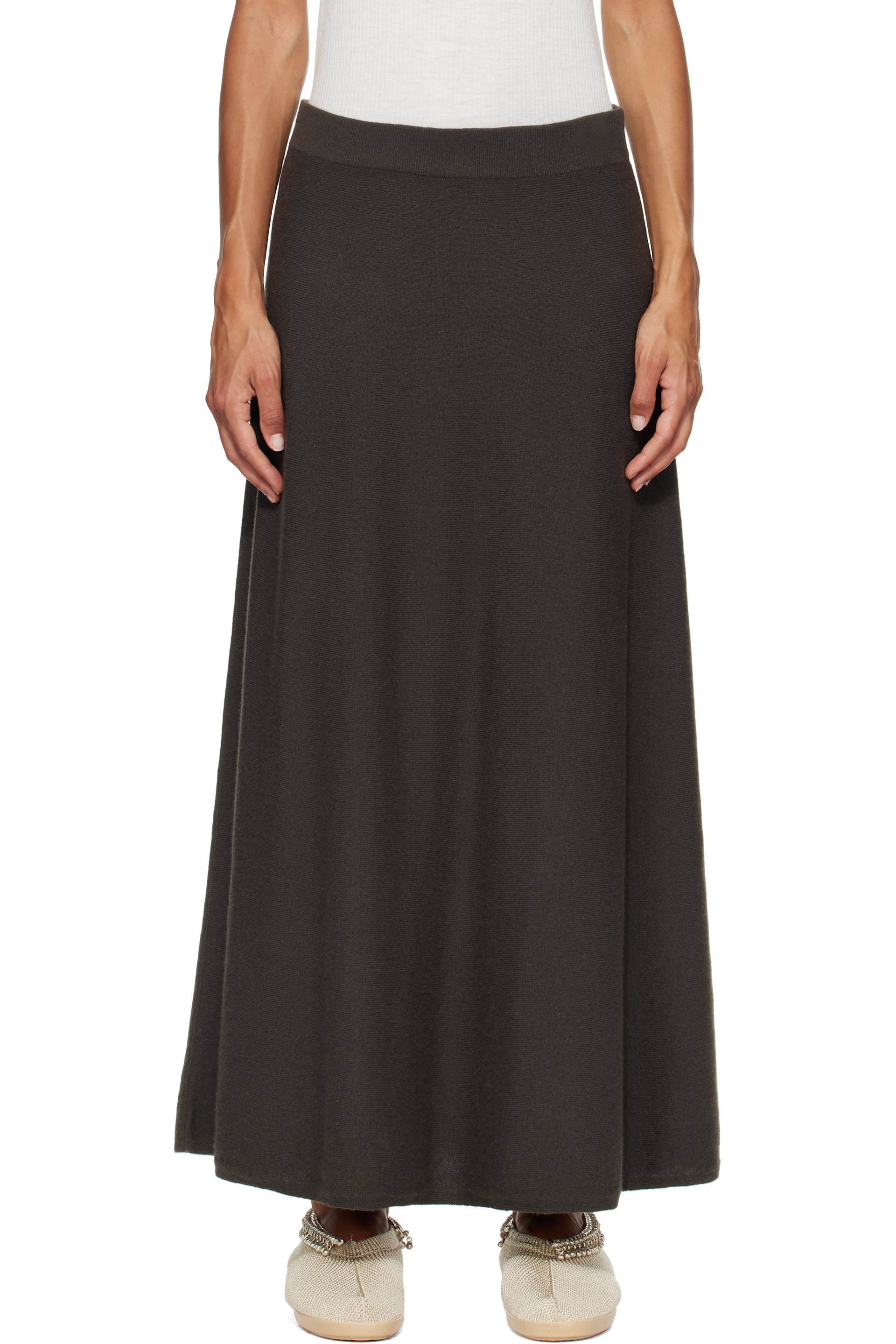 LISA YANG - Gray Torie Midi Skirt