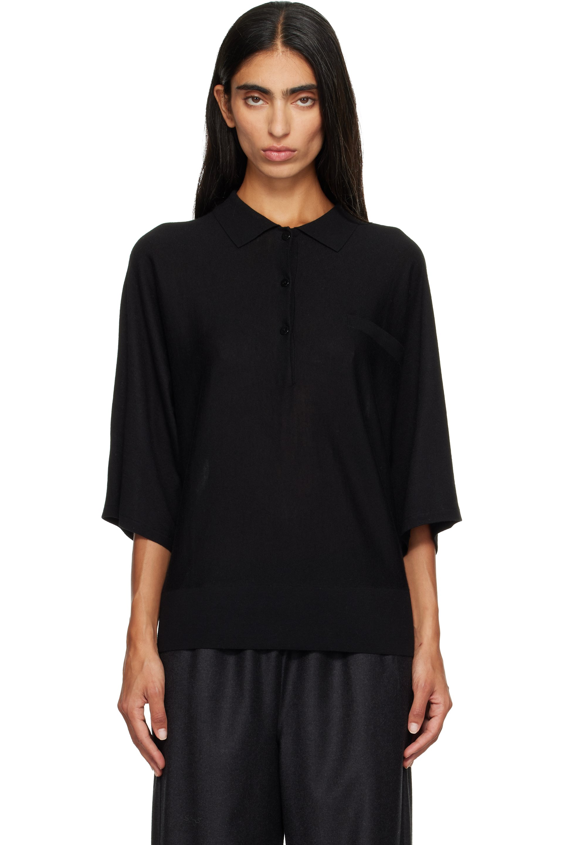LISA YANG - Black Norie Polo