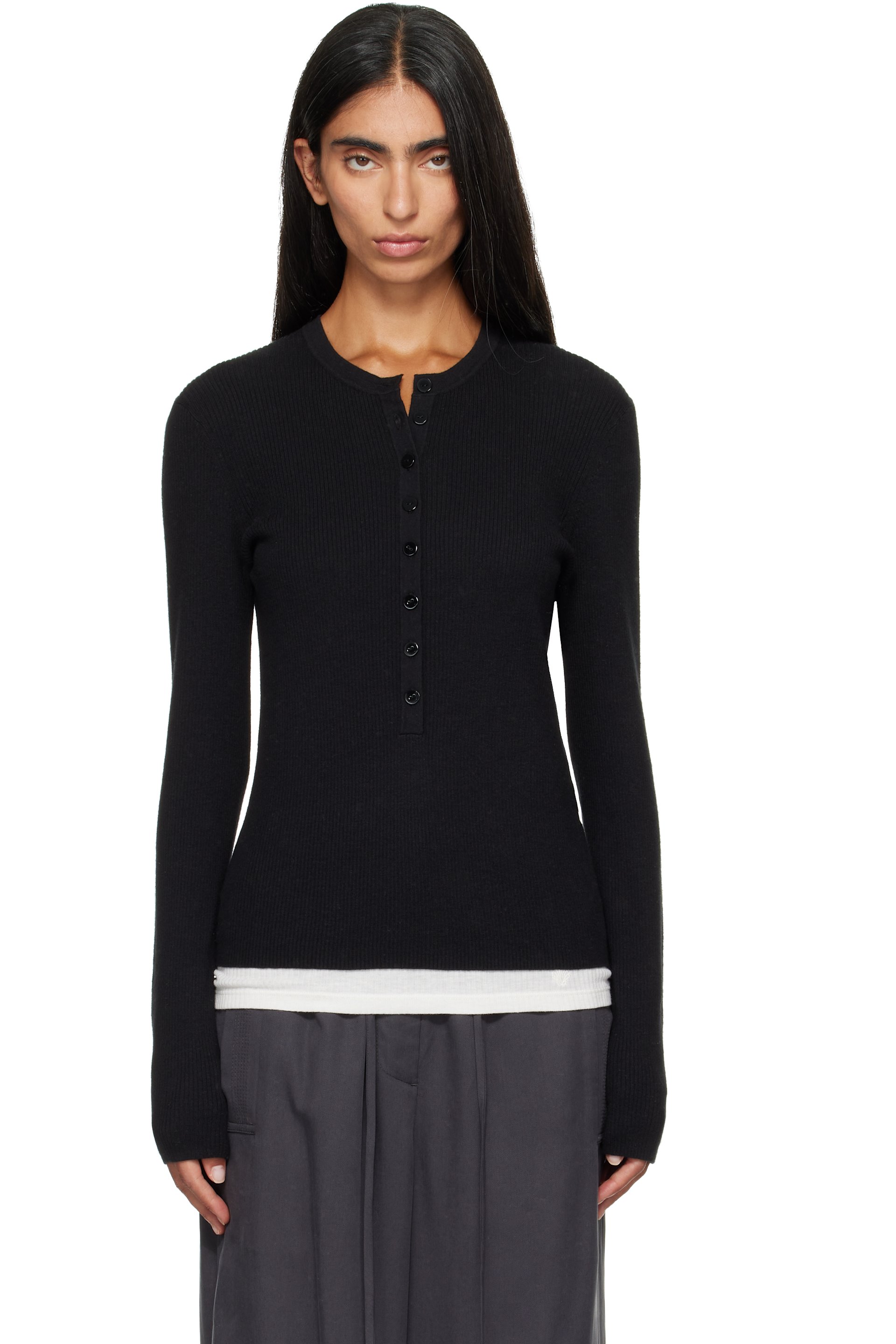 LISA YANG - Black Airi Henley