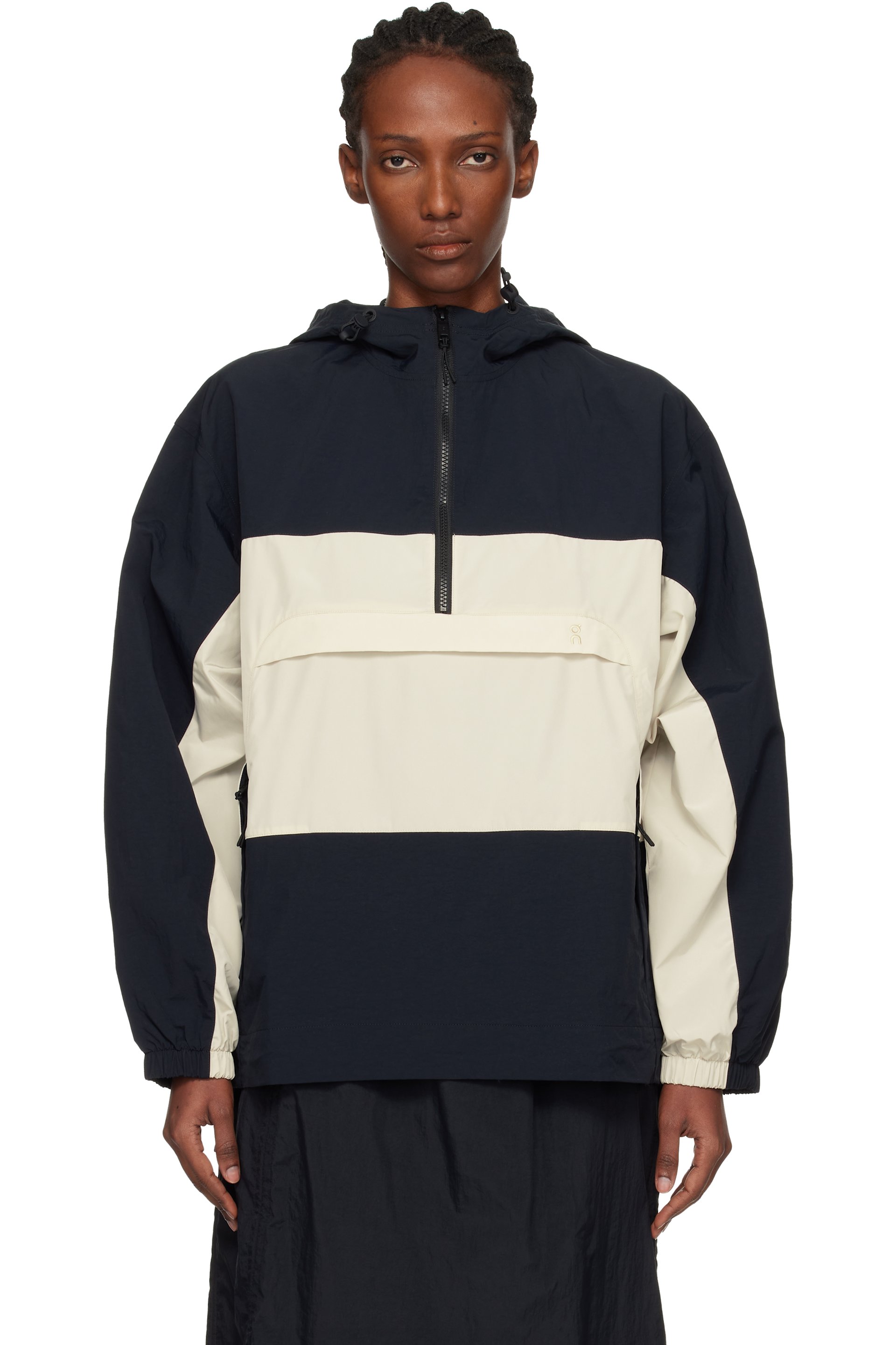 On - Black & White Half-Zip Anorak